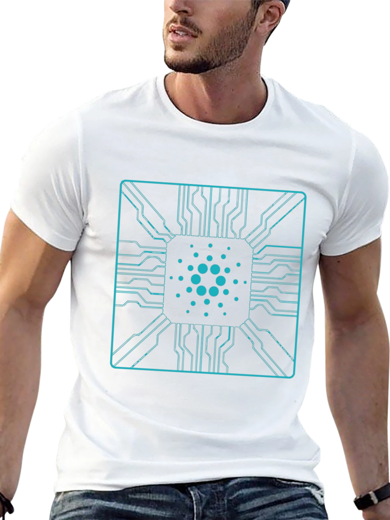 Cardano Circuit Board Graphic T-Shirt - Black Cotton