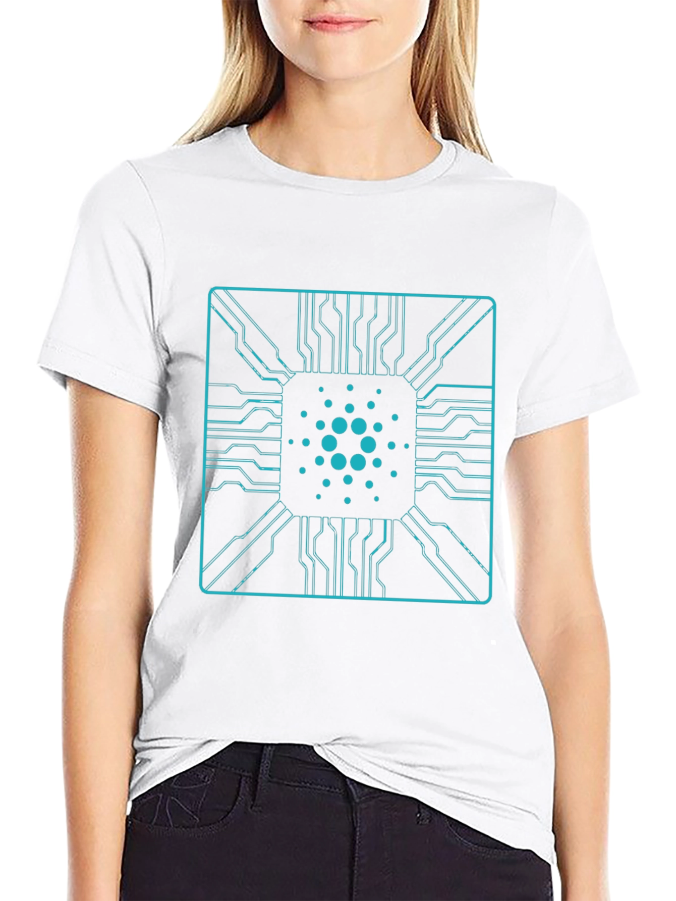 Cardano Circuit Board Graphic T-Shirt - Black Cotton