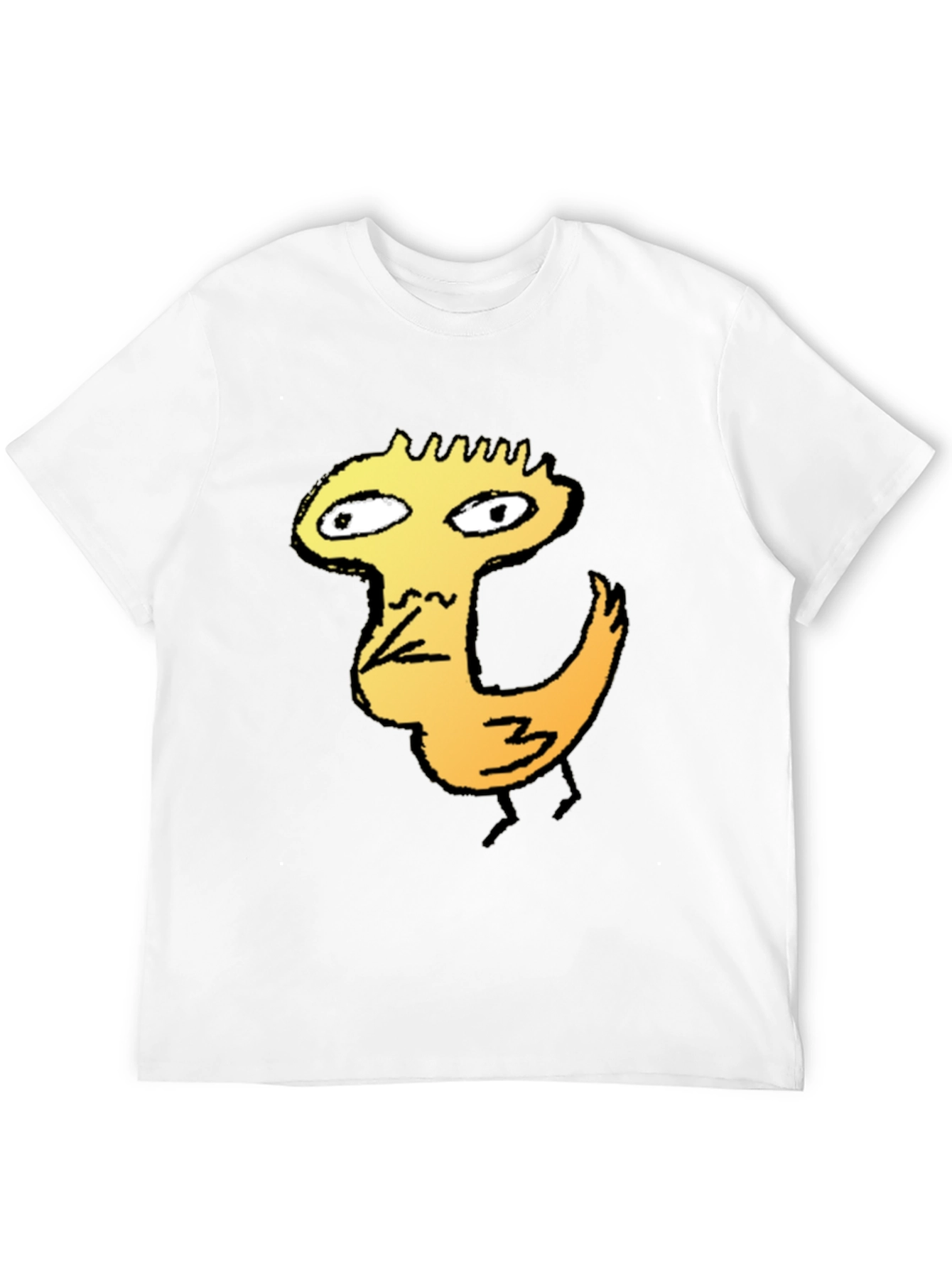 Cool Graphic Tee - Chicken Cartoon Black T-Shirt