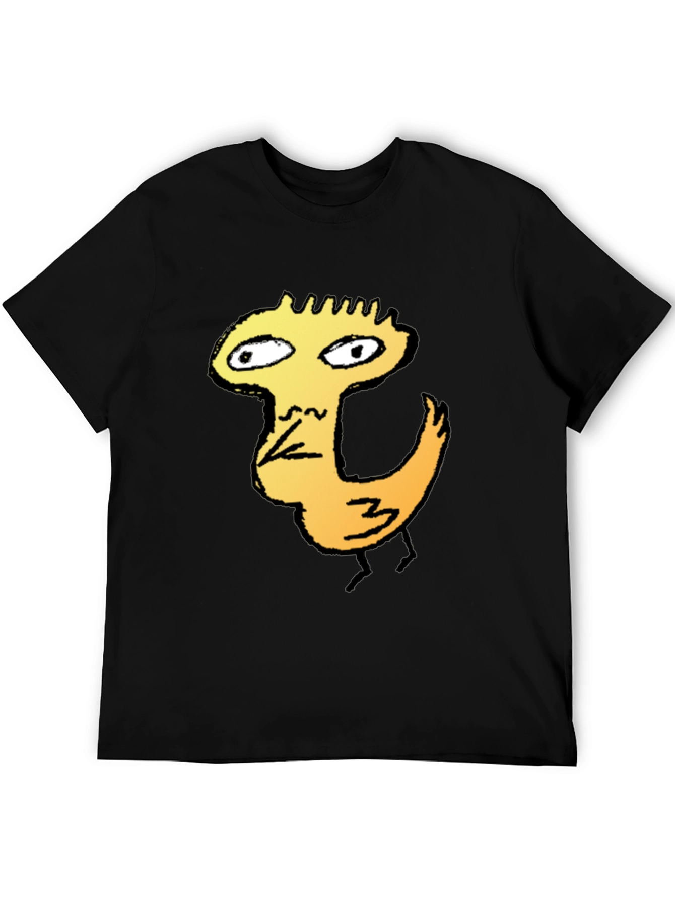 Cool Graphic Tee - Chicken Cartoon Black T-Shirt