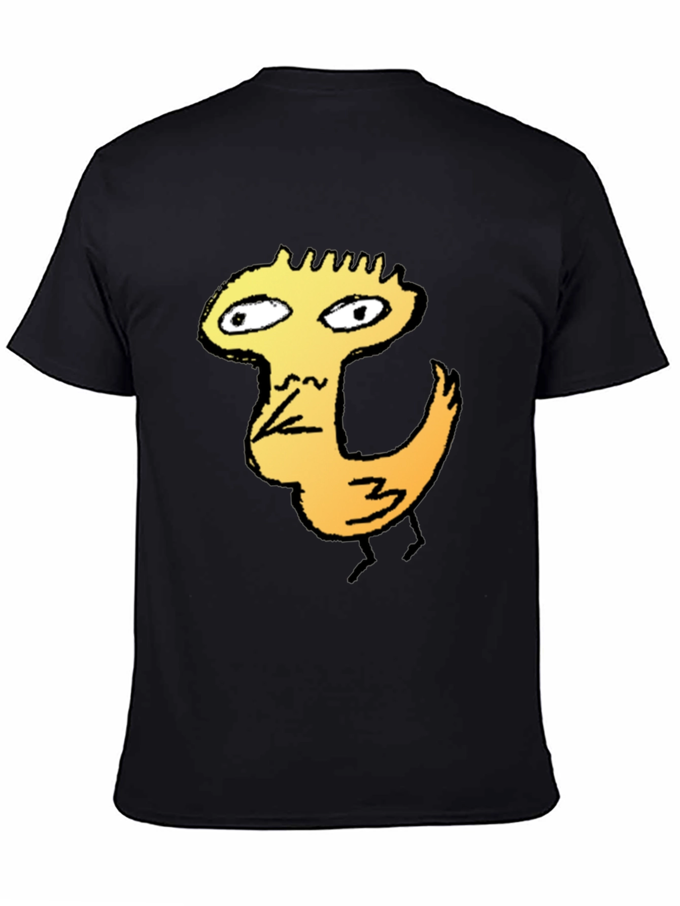 Cool Graphic Tee - Chicken Cartoon Black T-Shirt