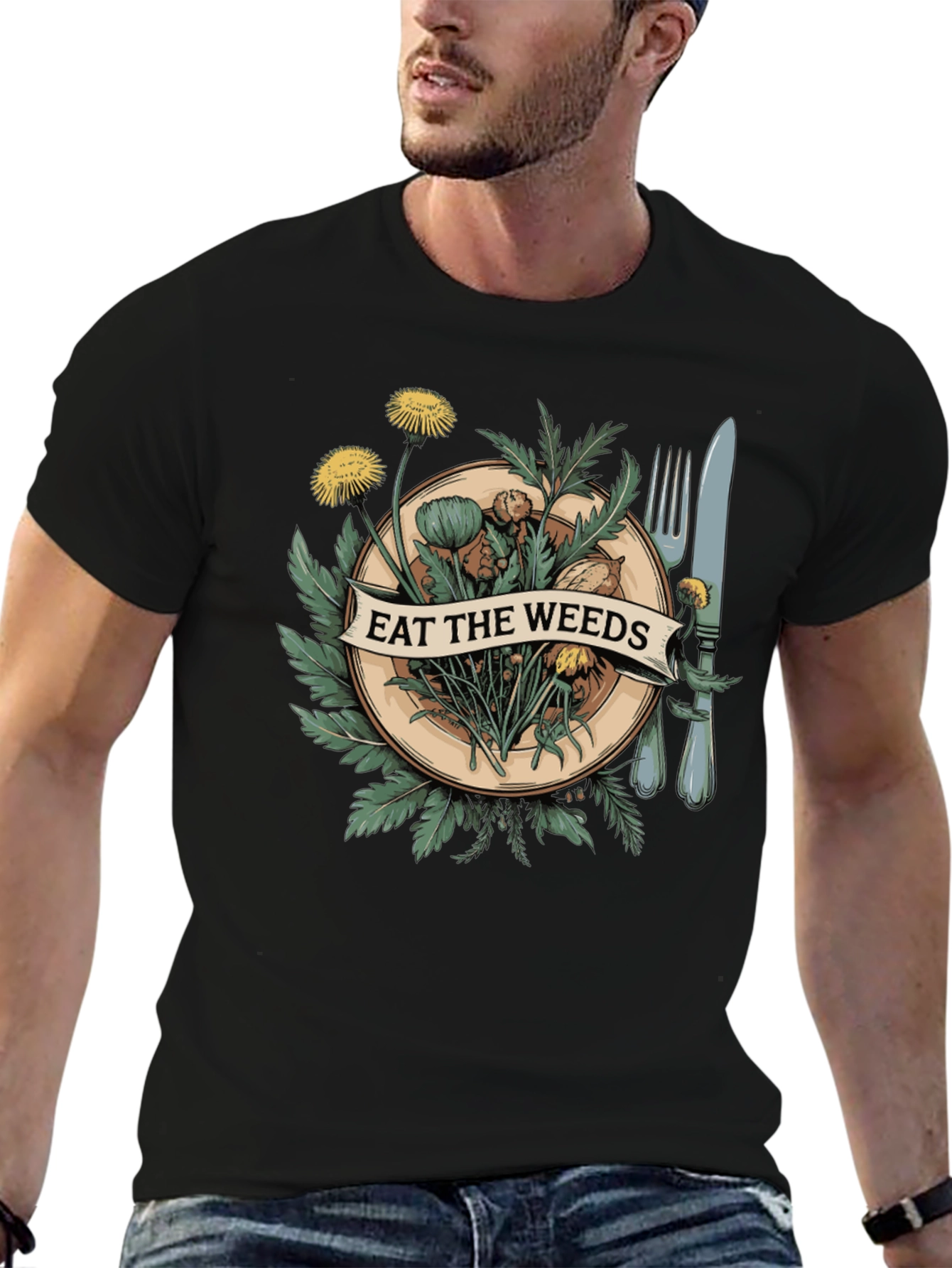 Eat The Weeds Graphic Tee - Unique Nature Shirt