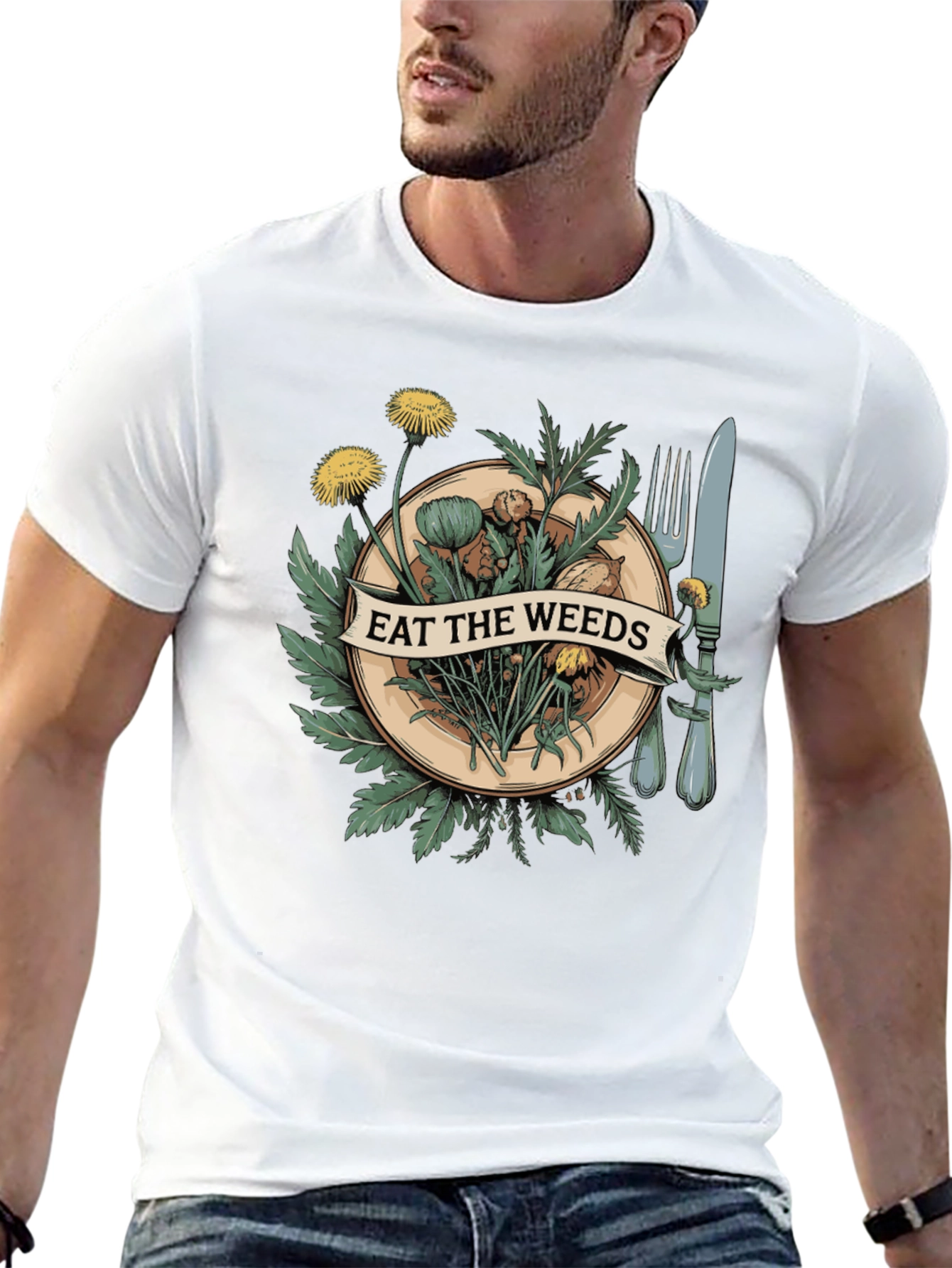 Eat The Weeds Graphic Tee - Unique Nature Shirt