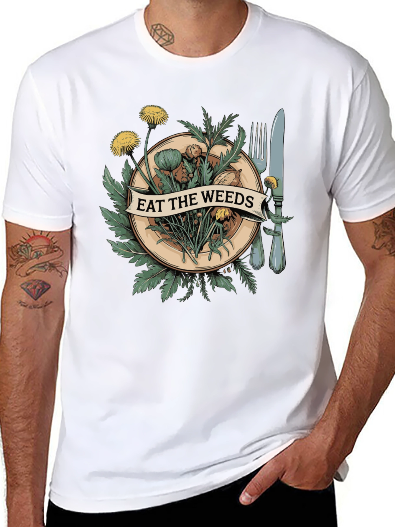 Eat The Weeds Graphic Tee - Unique Nature Shirt