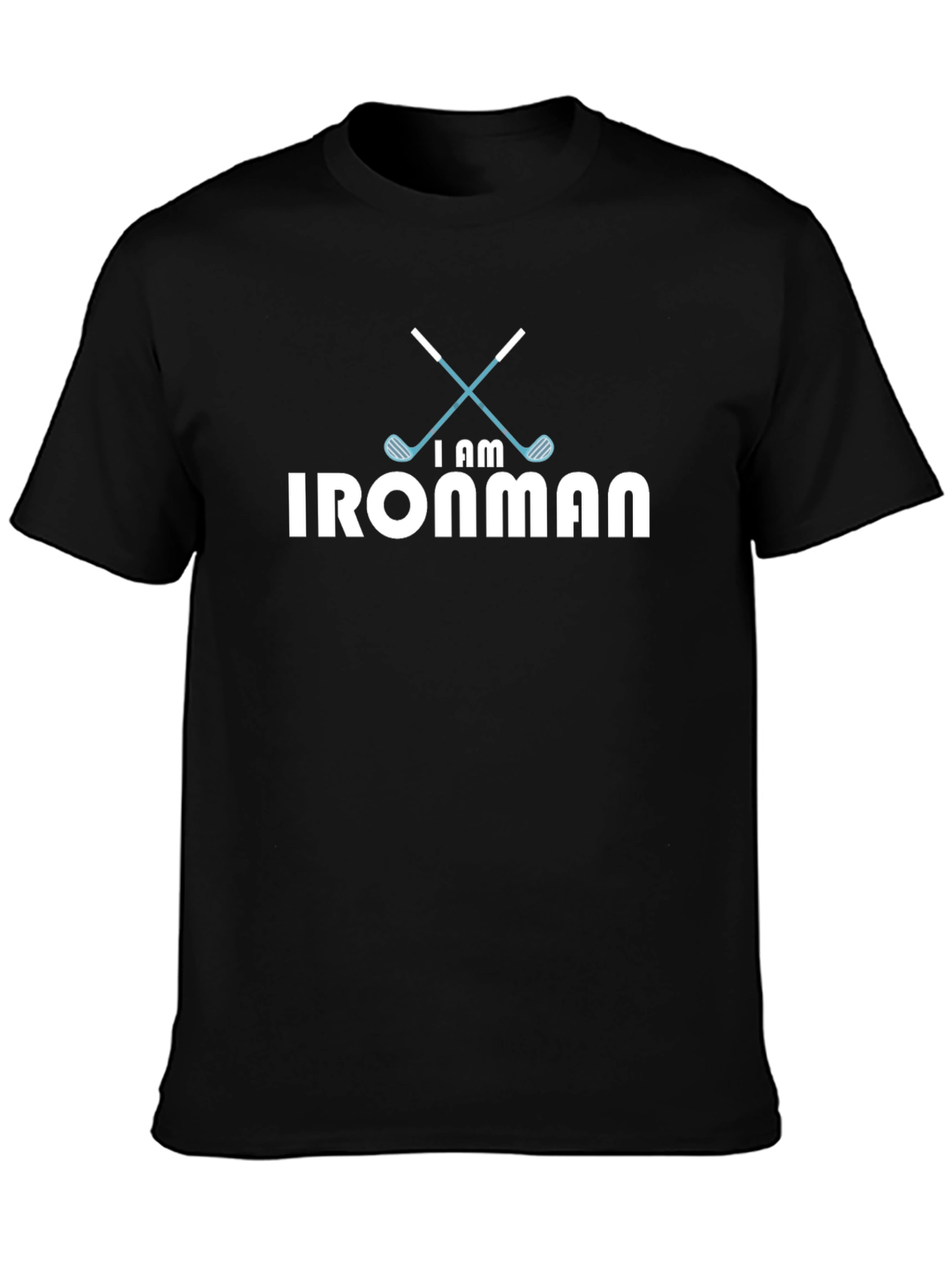 I AM IRONMAN Golf T-Shirt - Black Cotton Tee