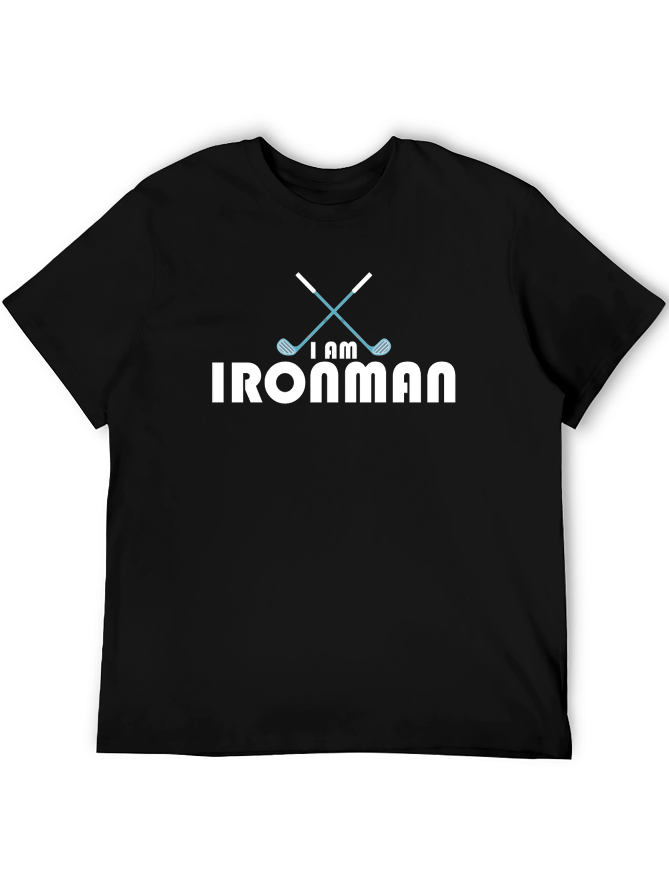 I AM IRONMAN Golf T-Shirt - Black Cotton Tee