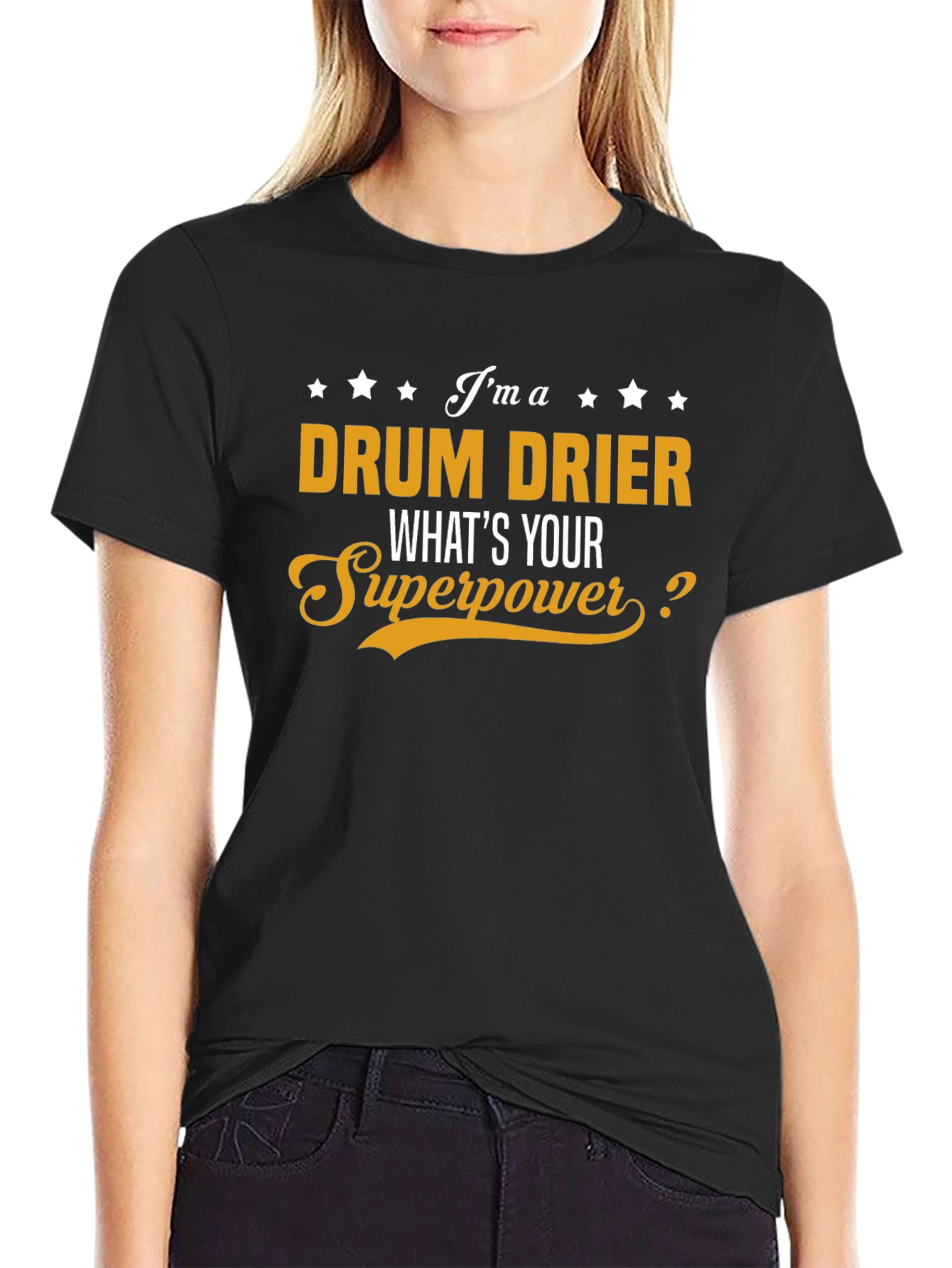 Drum Drier Superpower T-Shirt - Black Cotton Tee