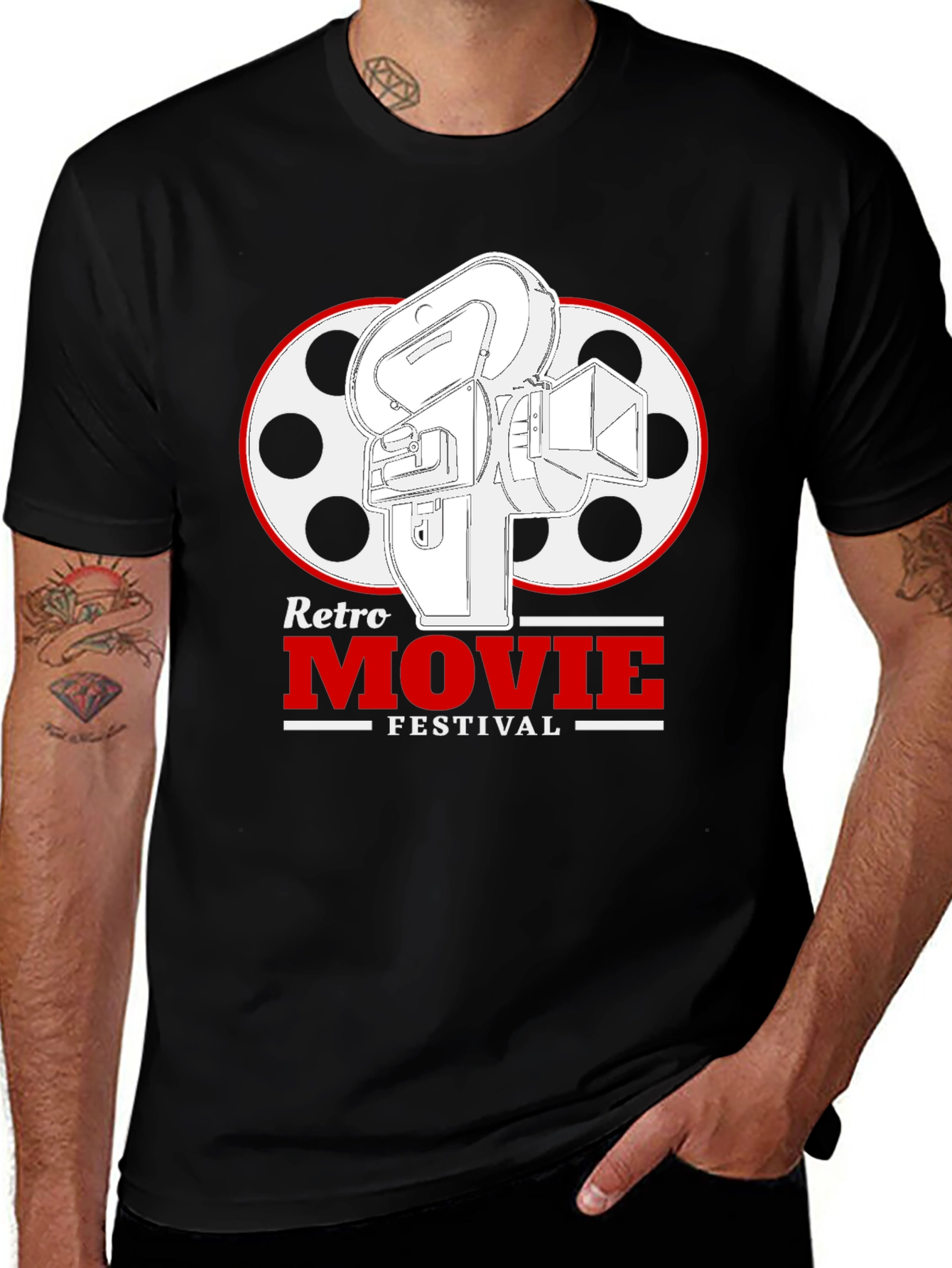 Retro Movie Festival Black T-Shirt
