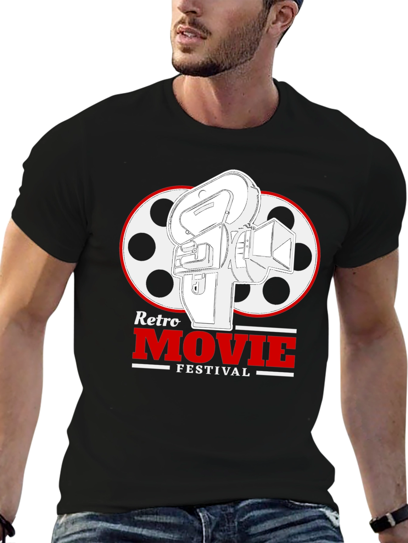 Retro Movie Festival Black T-Shirt