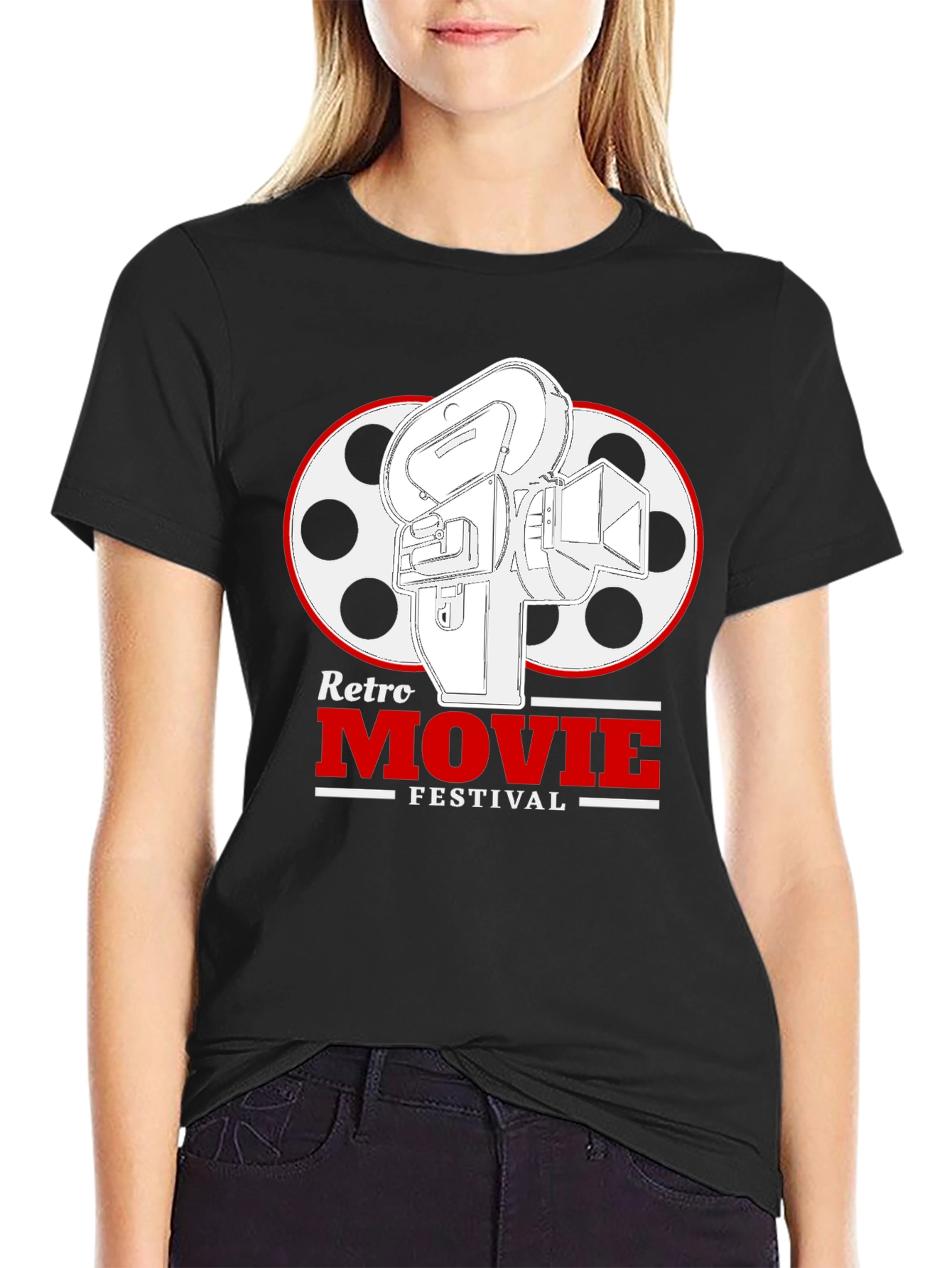 Retro Movie Festival Black T-Shirt