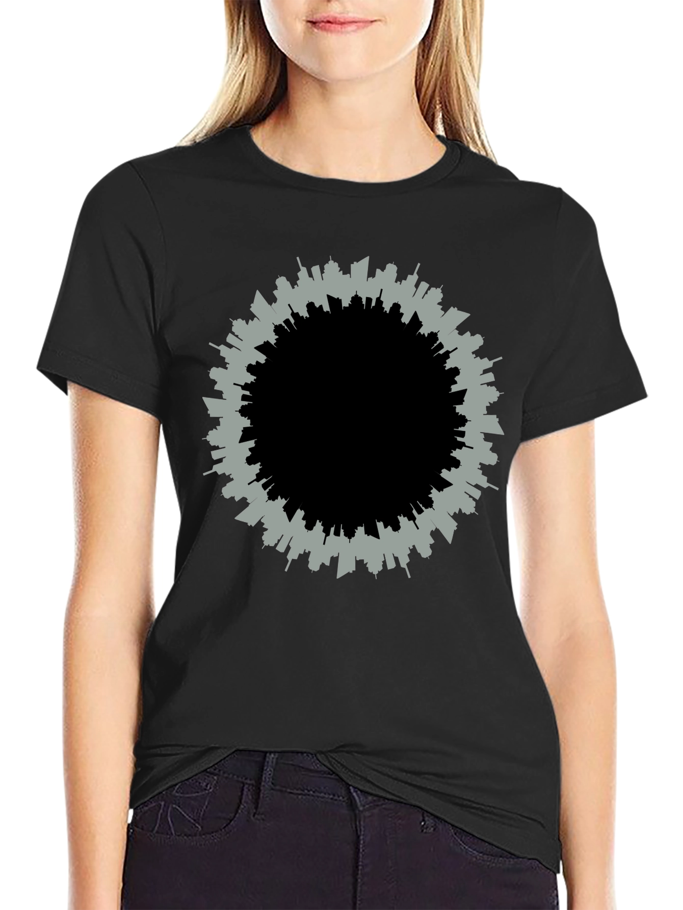 Cityscape Circle T-Shirt - Modern Urban Style