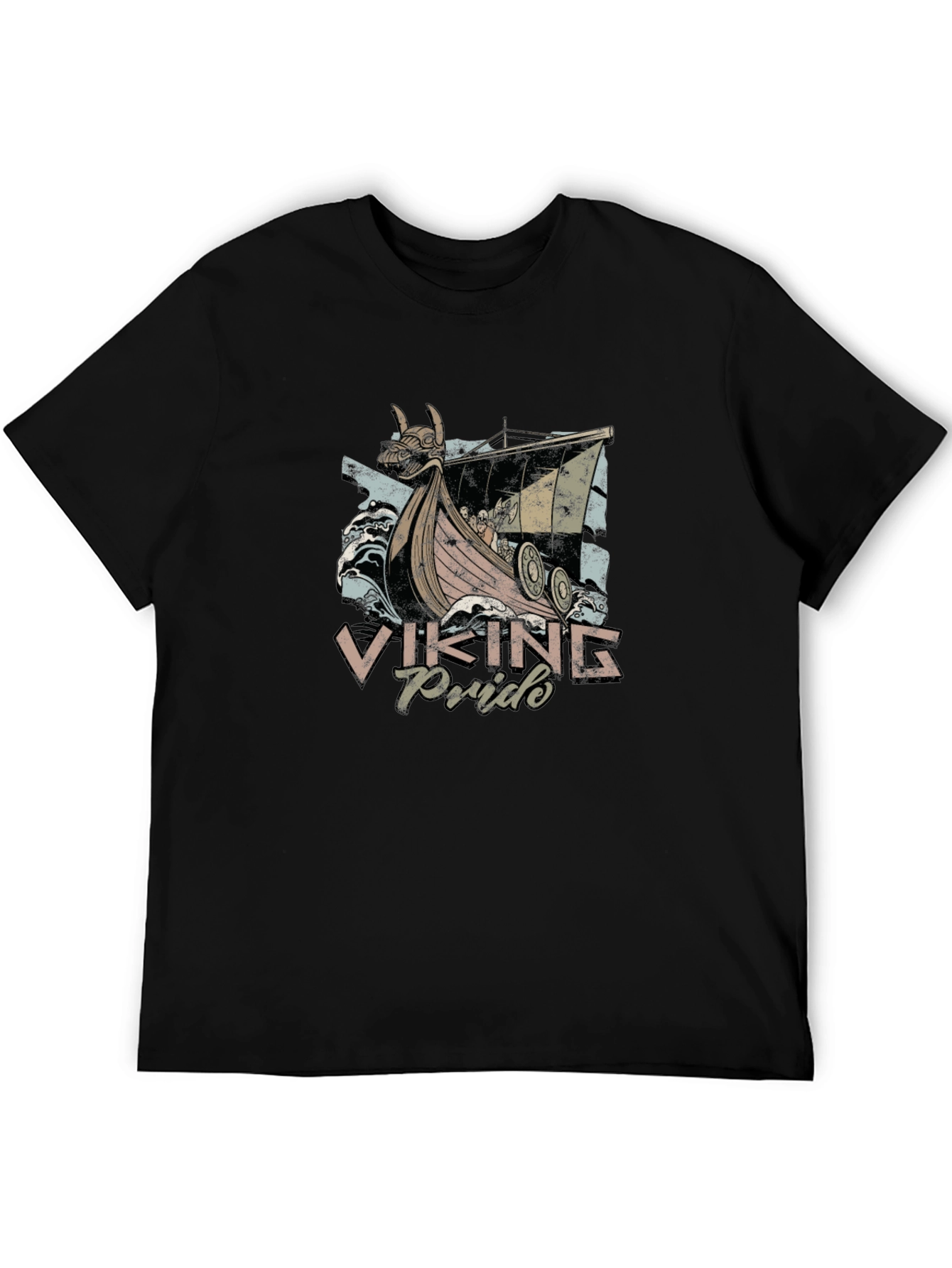 Viking Pride Graphic Tee - Black Cotton T-Shirt
