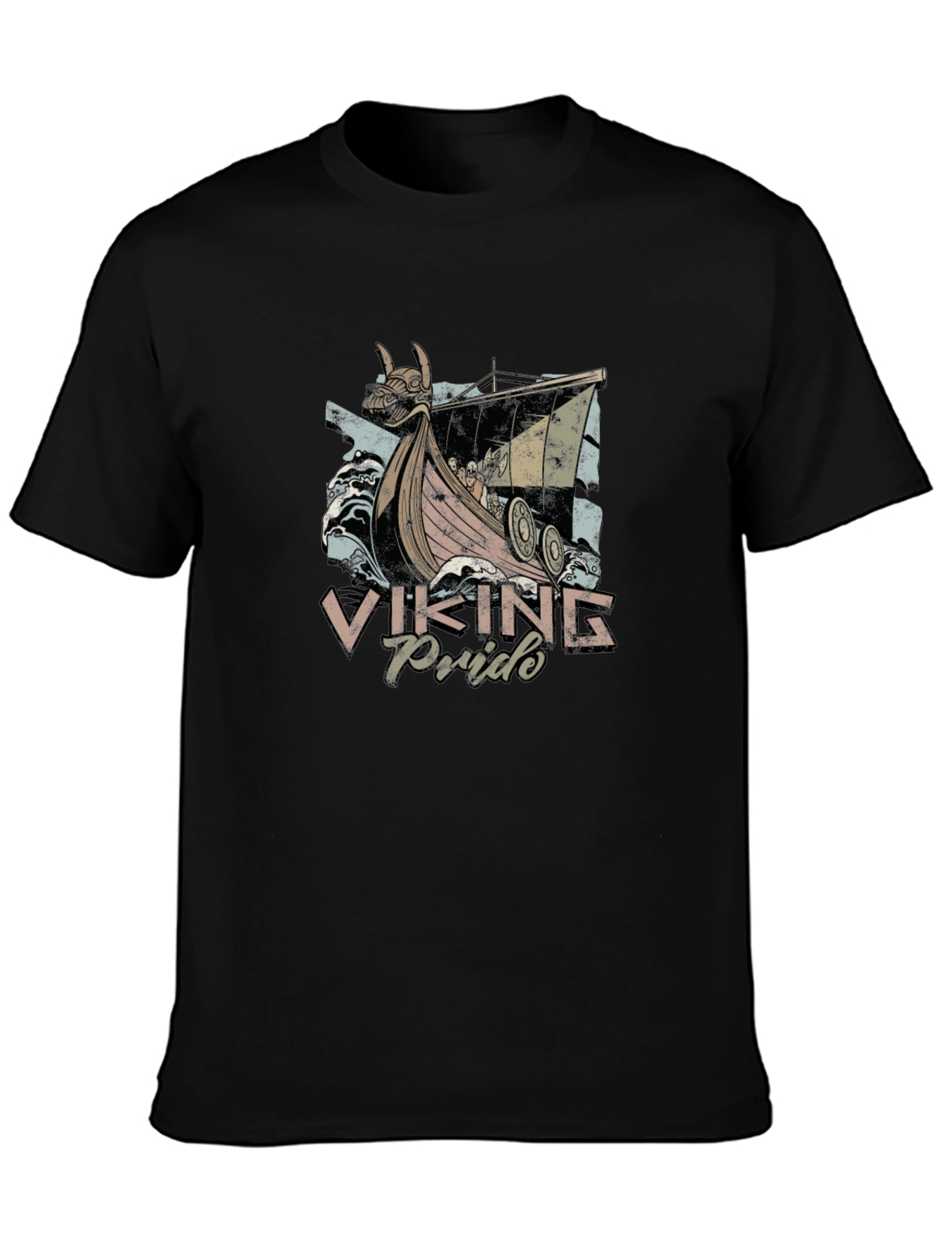 Viking Pride Graphic Tee - Black Cotton T-Shirt