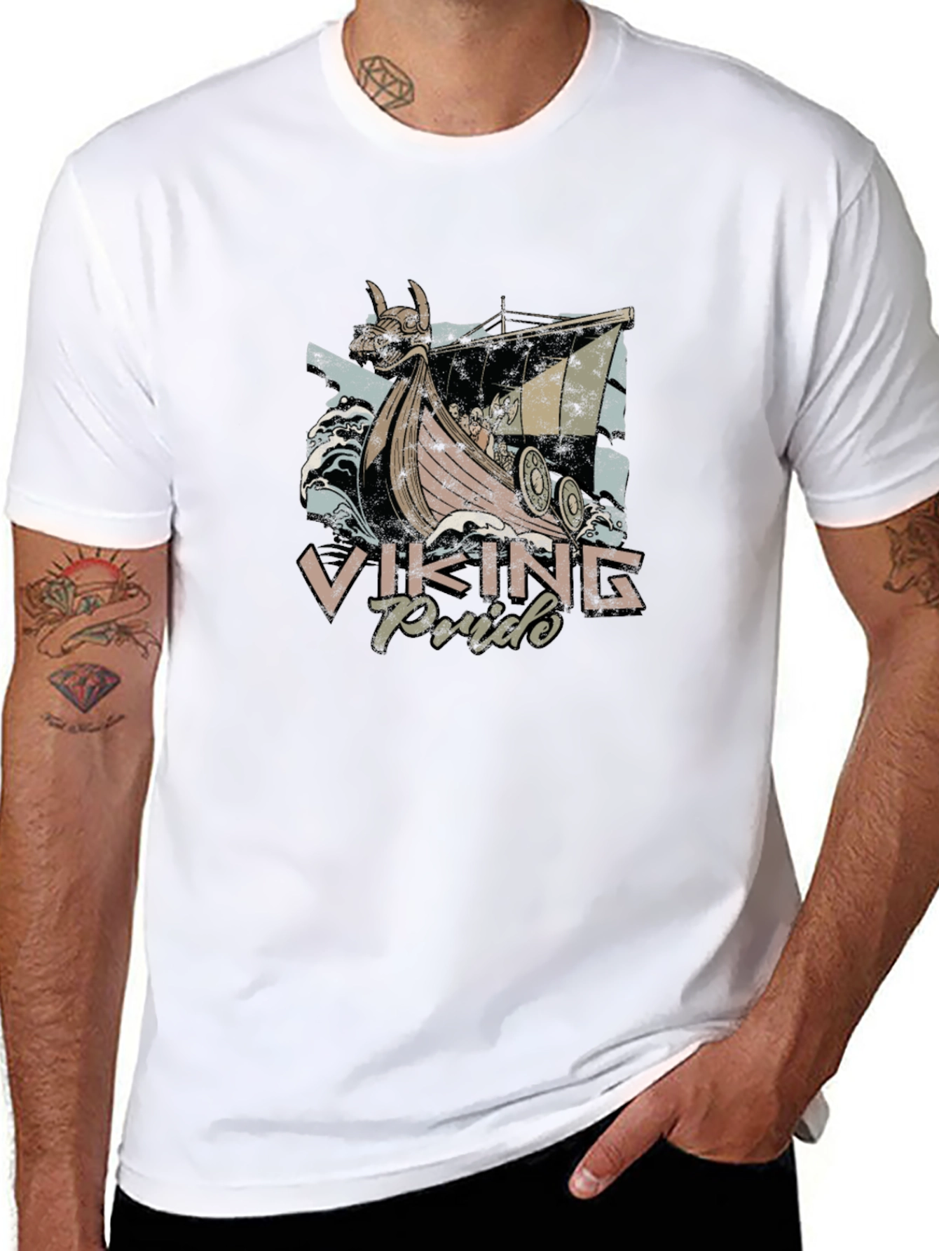 Viking Pride Graphic Tee - Black Cotton T-Shirt