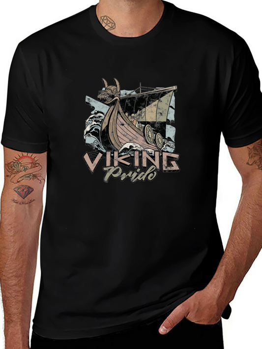 Viking Pride Graphic Tee - Black Cotton T-Shirt