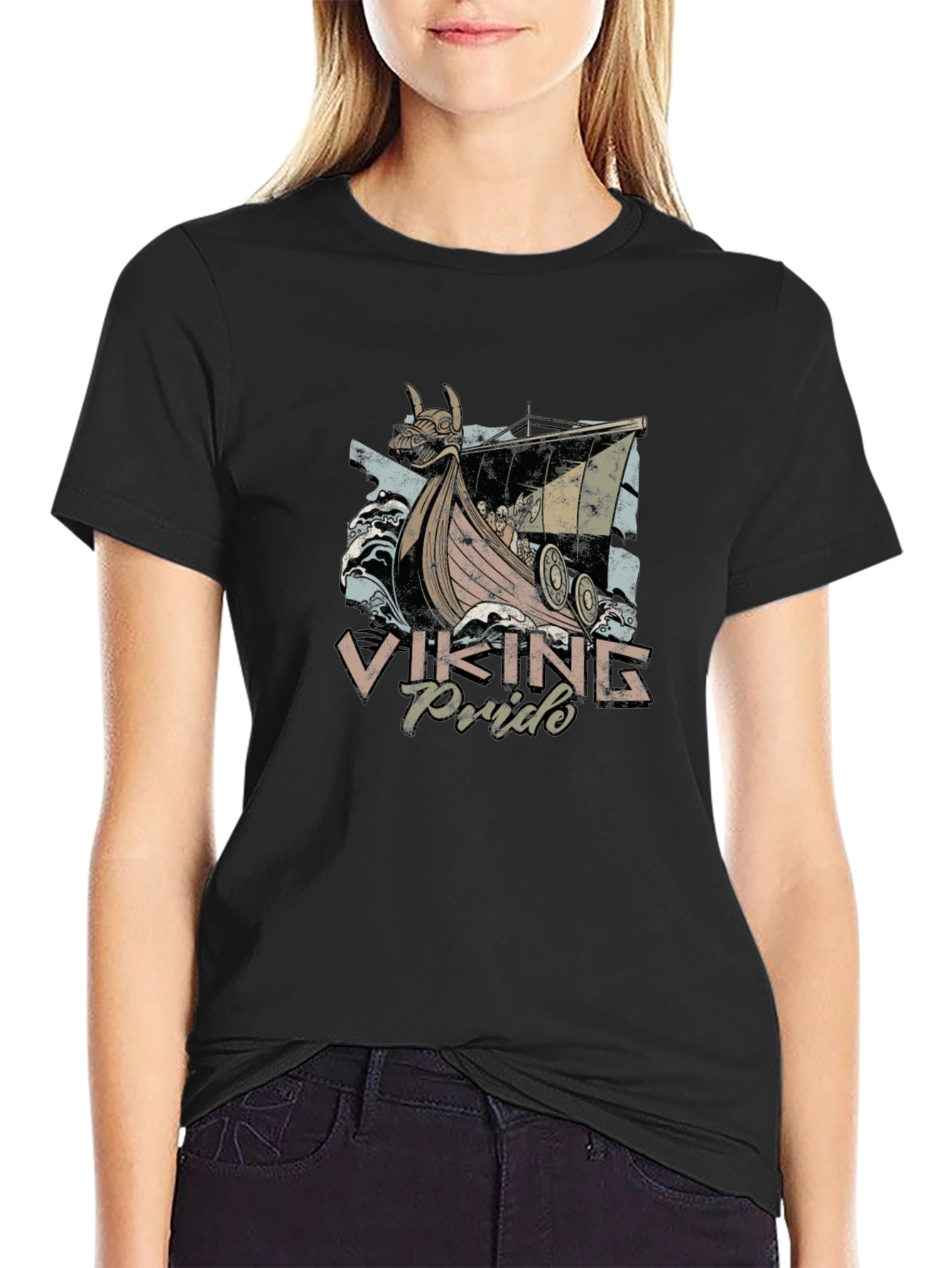 Viking Pride Graphic Tee - Black Cotton T-Shirt