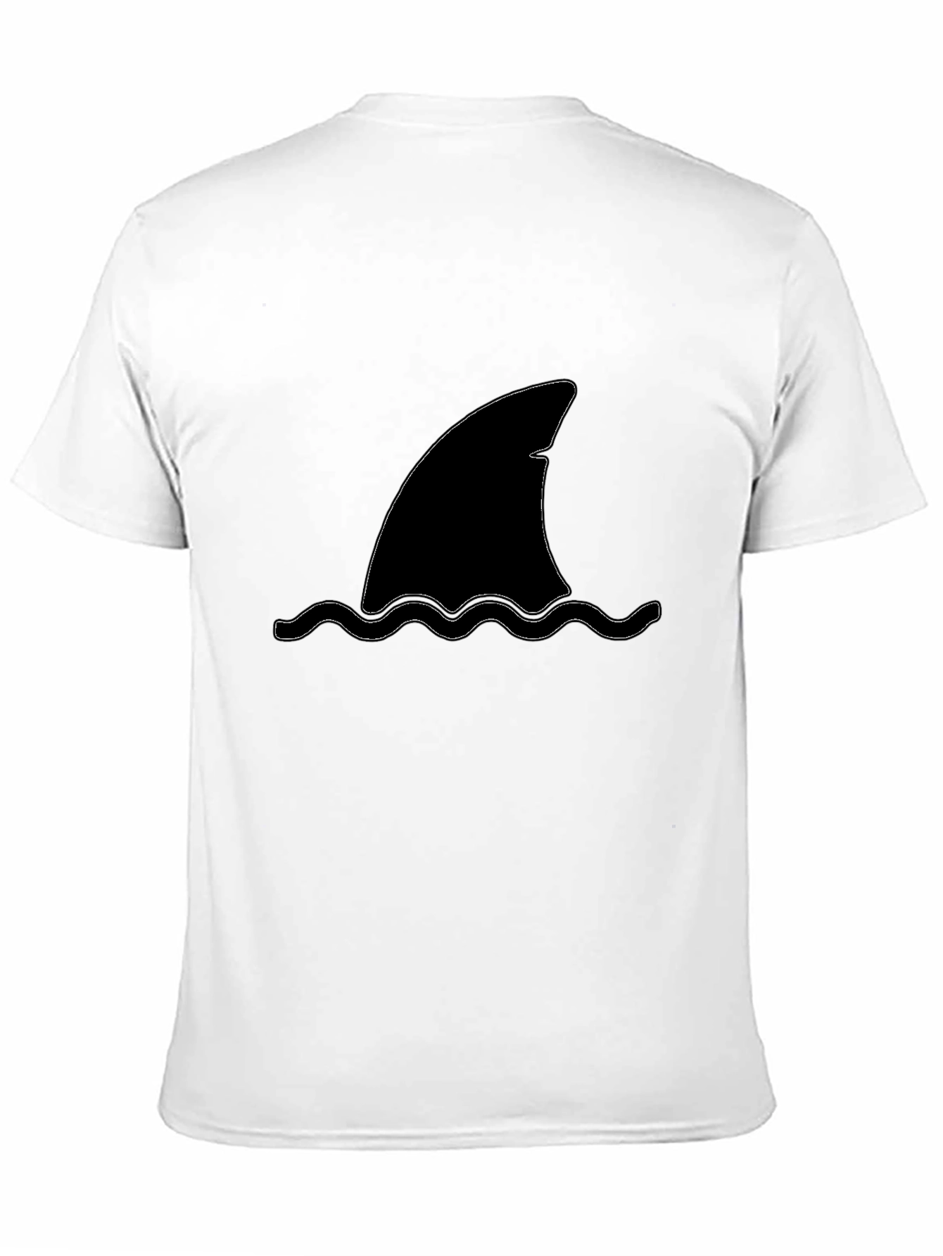 Shark Fin Graphic Tee - Black Cotton T-Shirt