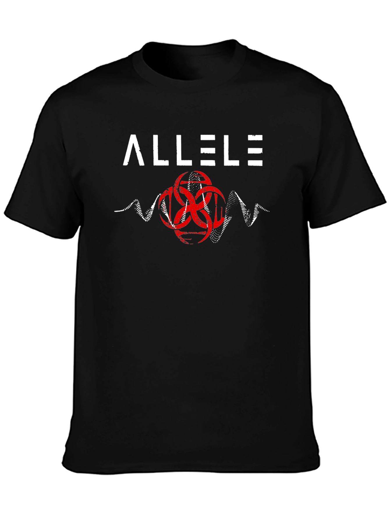 Allele Graphic Tee - Red Biohazard Symbol - Black