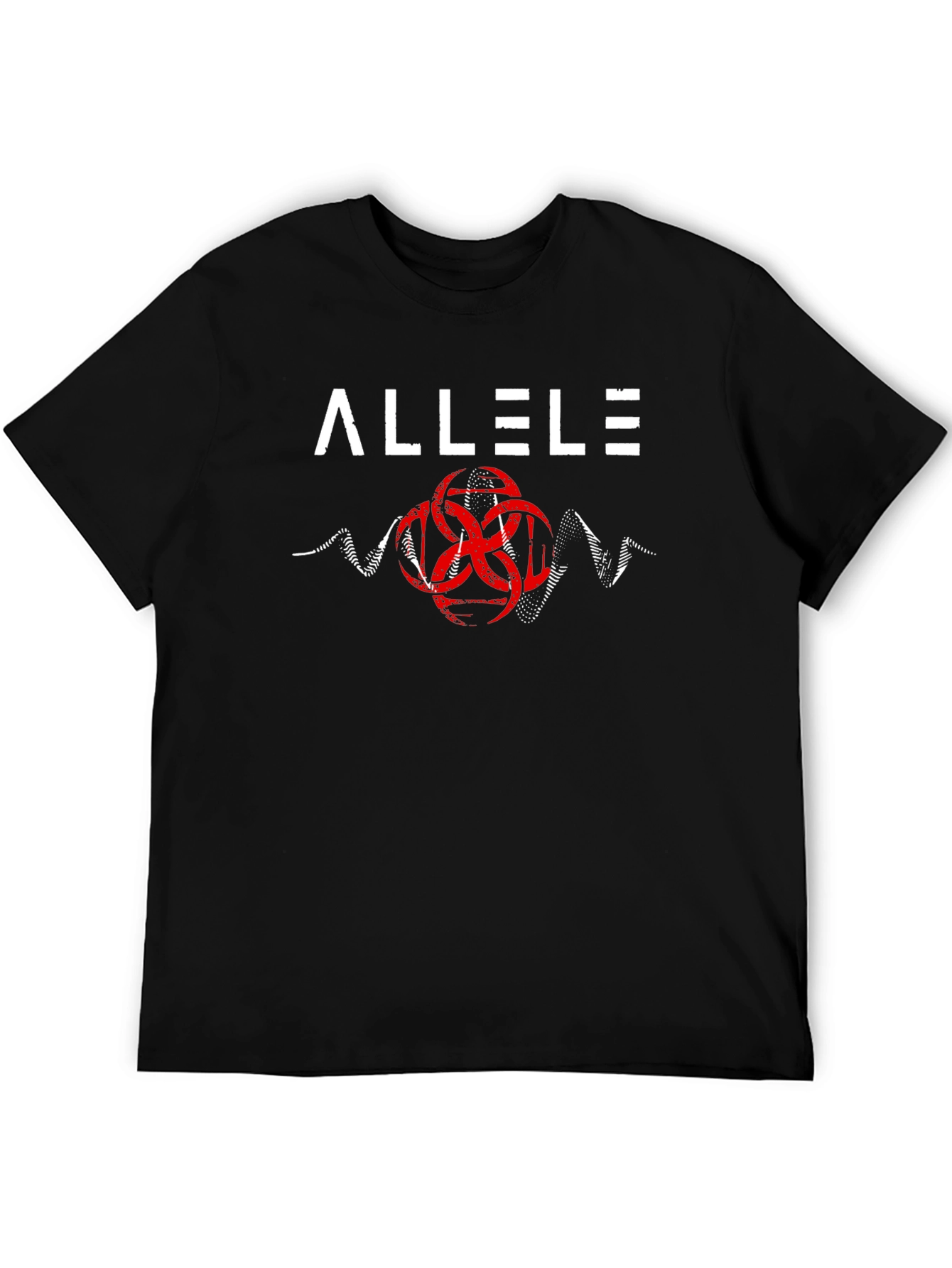 Allele Graphic Tee - Red Biohazard Symbol - Black