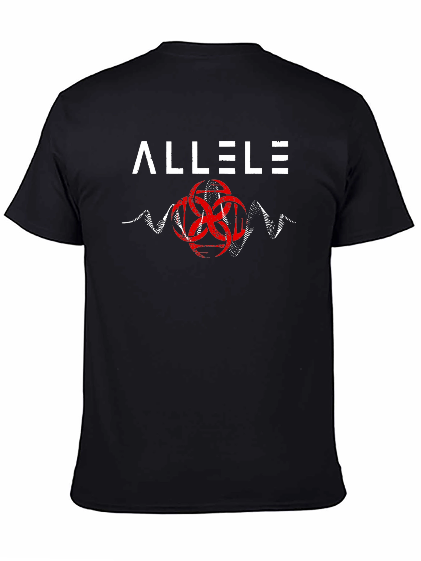 Allele Graphic Tee - Red Biohazard Symbol - Black