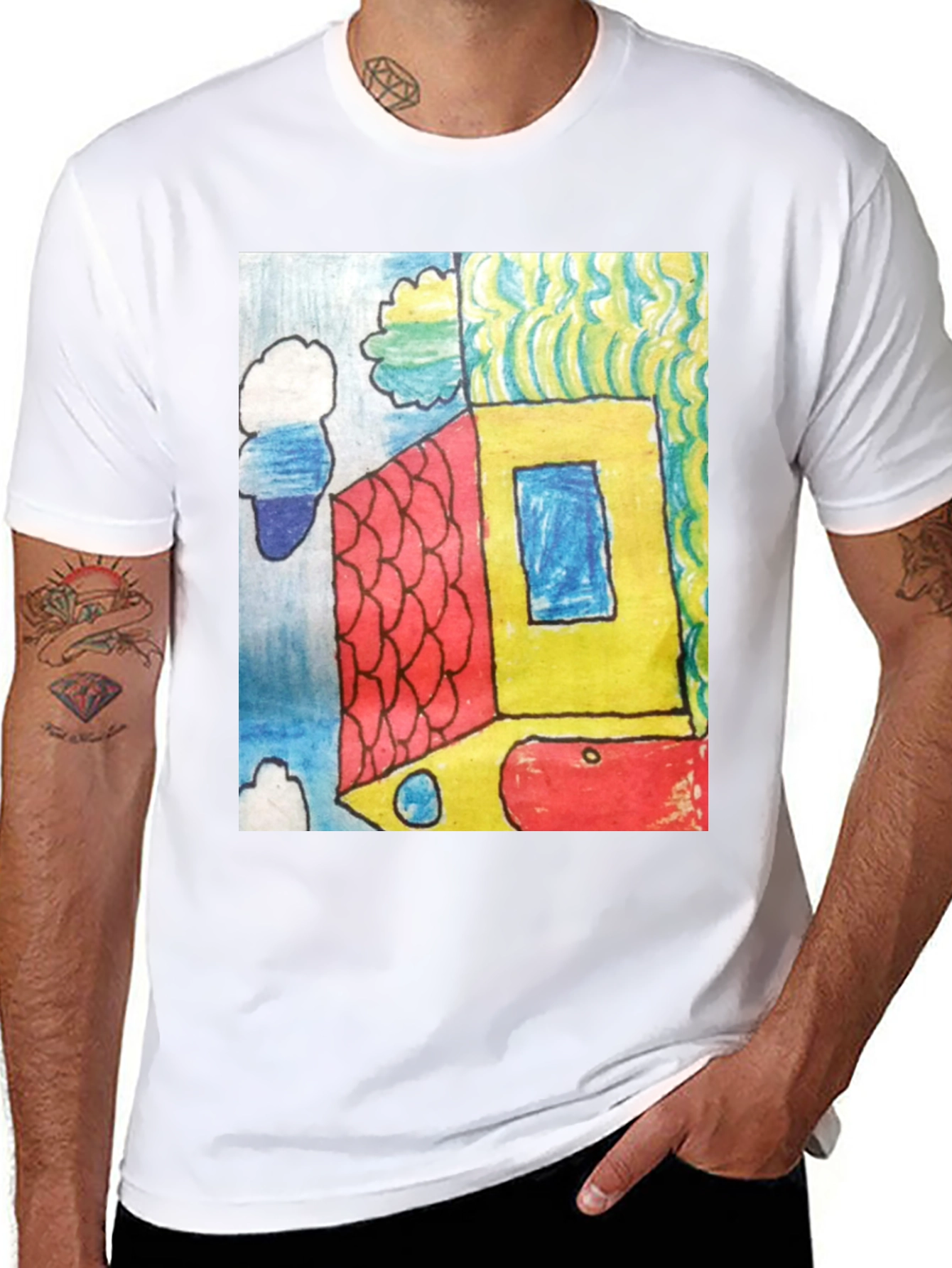 Abstract House Graphic Tee - Modern Art T-Shirt