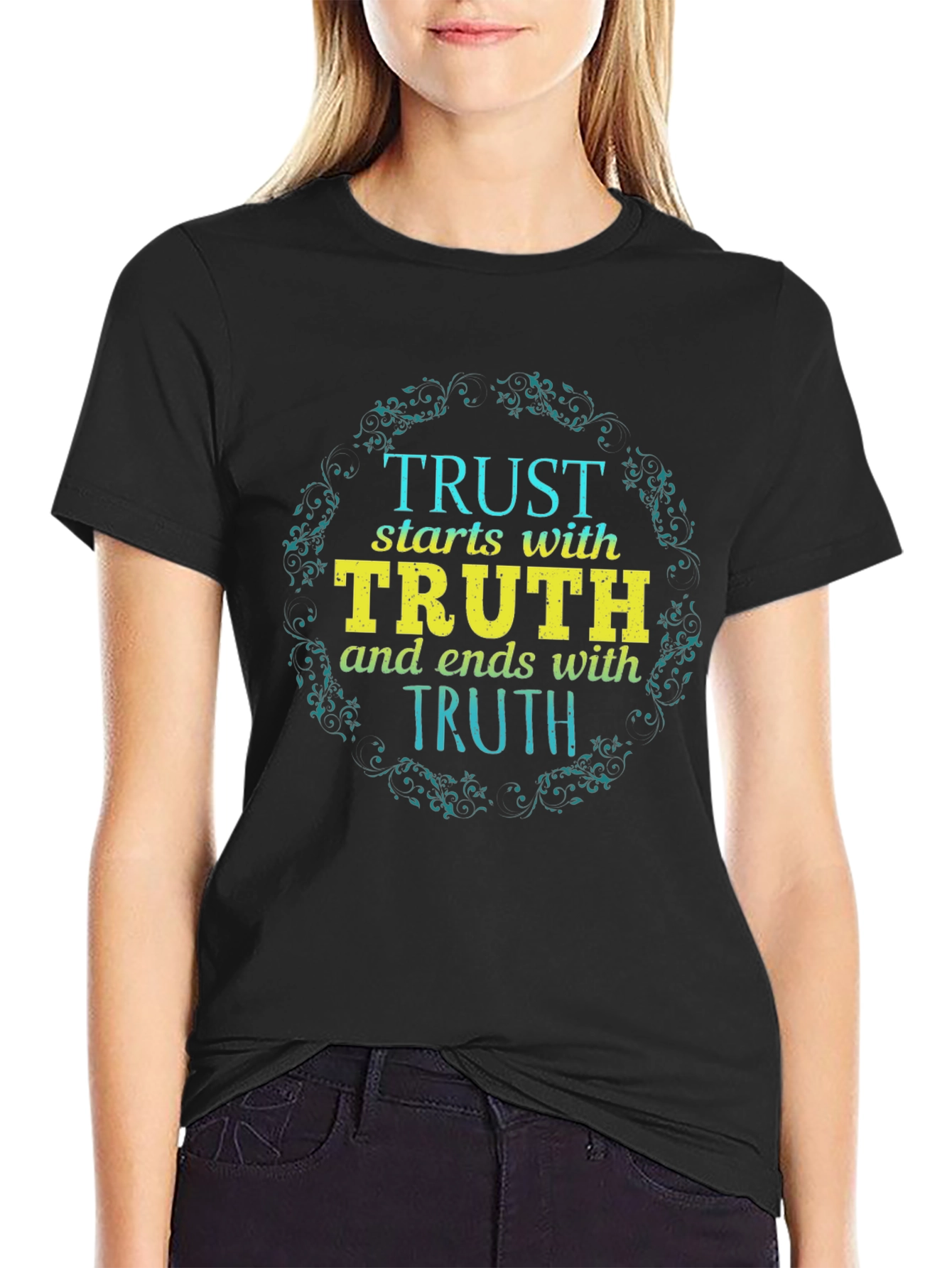 Trust Starts with Truth Black Graphic Tee