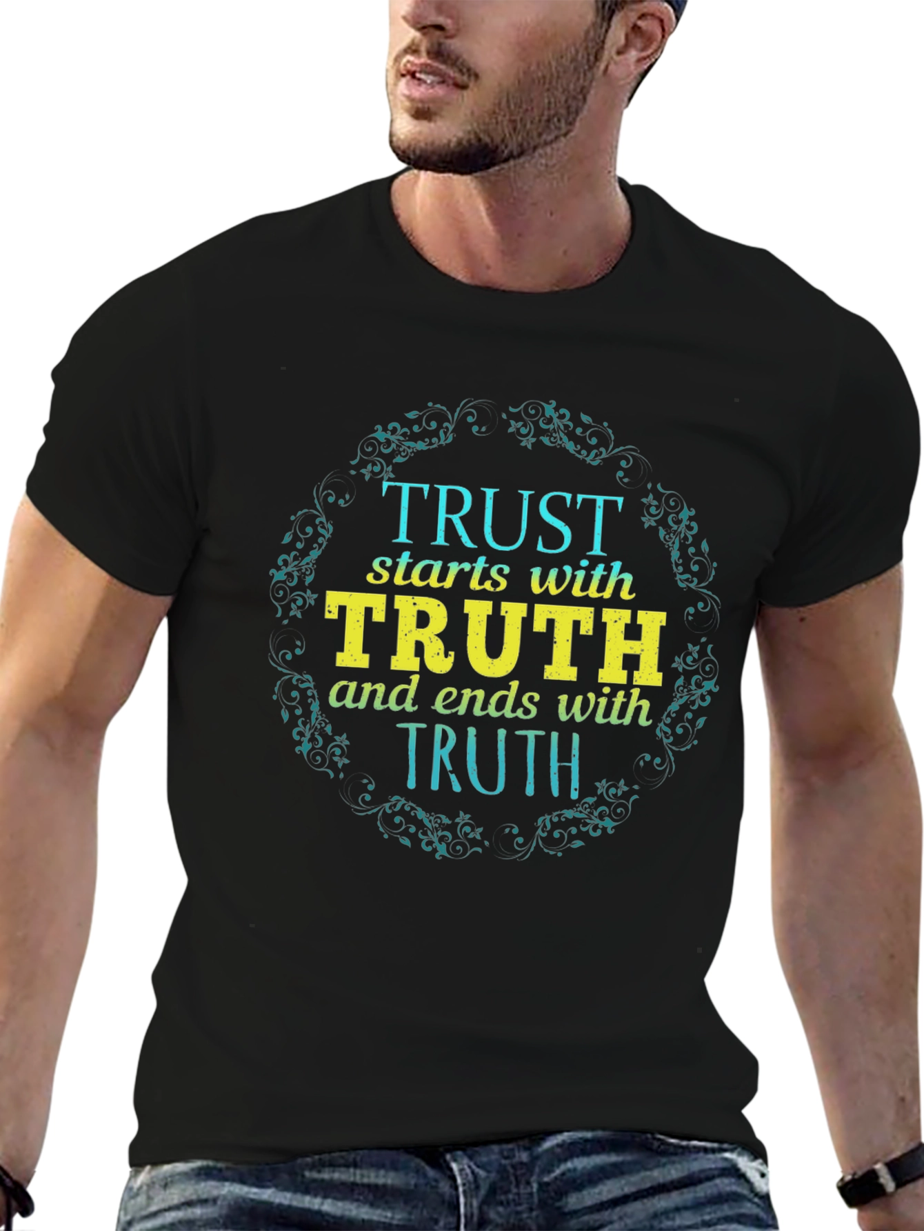 Trust Starts with Truth Black Graphic Tee