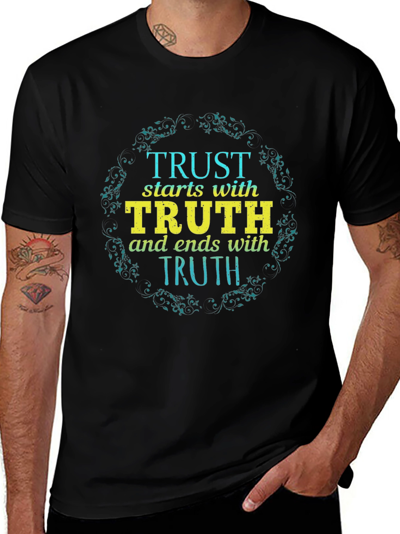 Trust Starts with Truth Black Graphic Tee