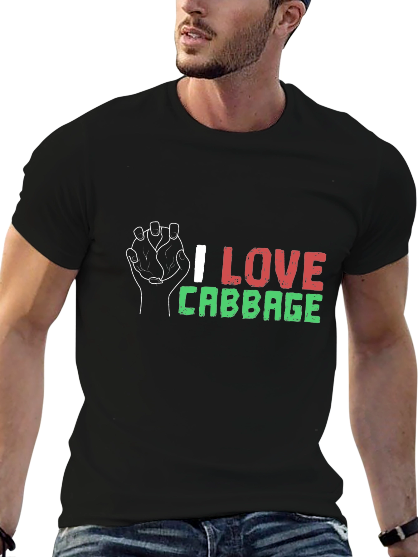 I Love Cabbage Graphic Tee - Black