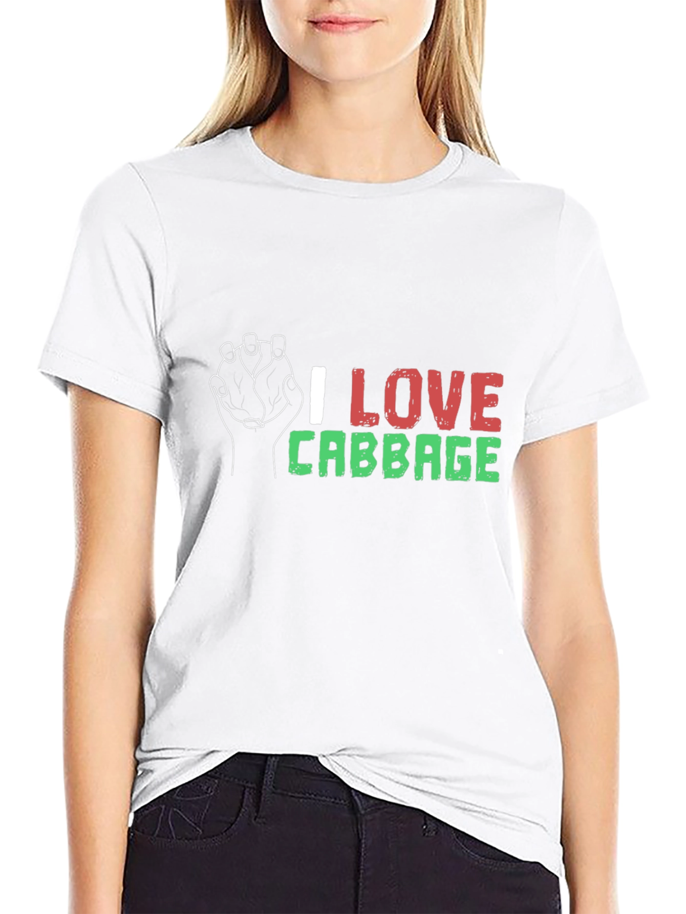 I Love Cabbage Graphic Tee - Black