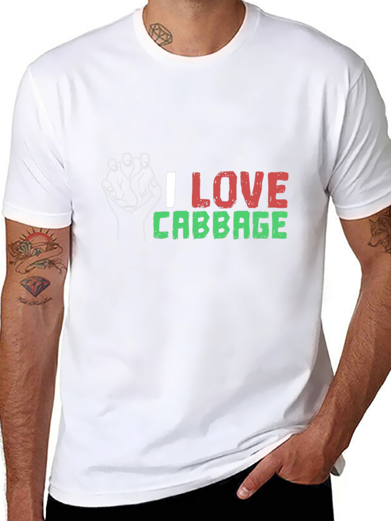 I Love Cabbage Graphic Tee - Black