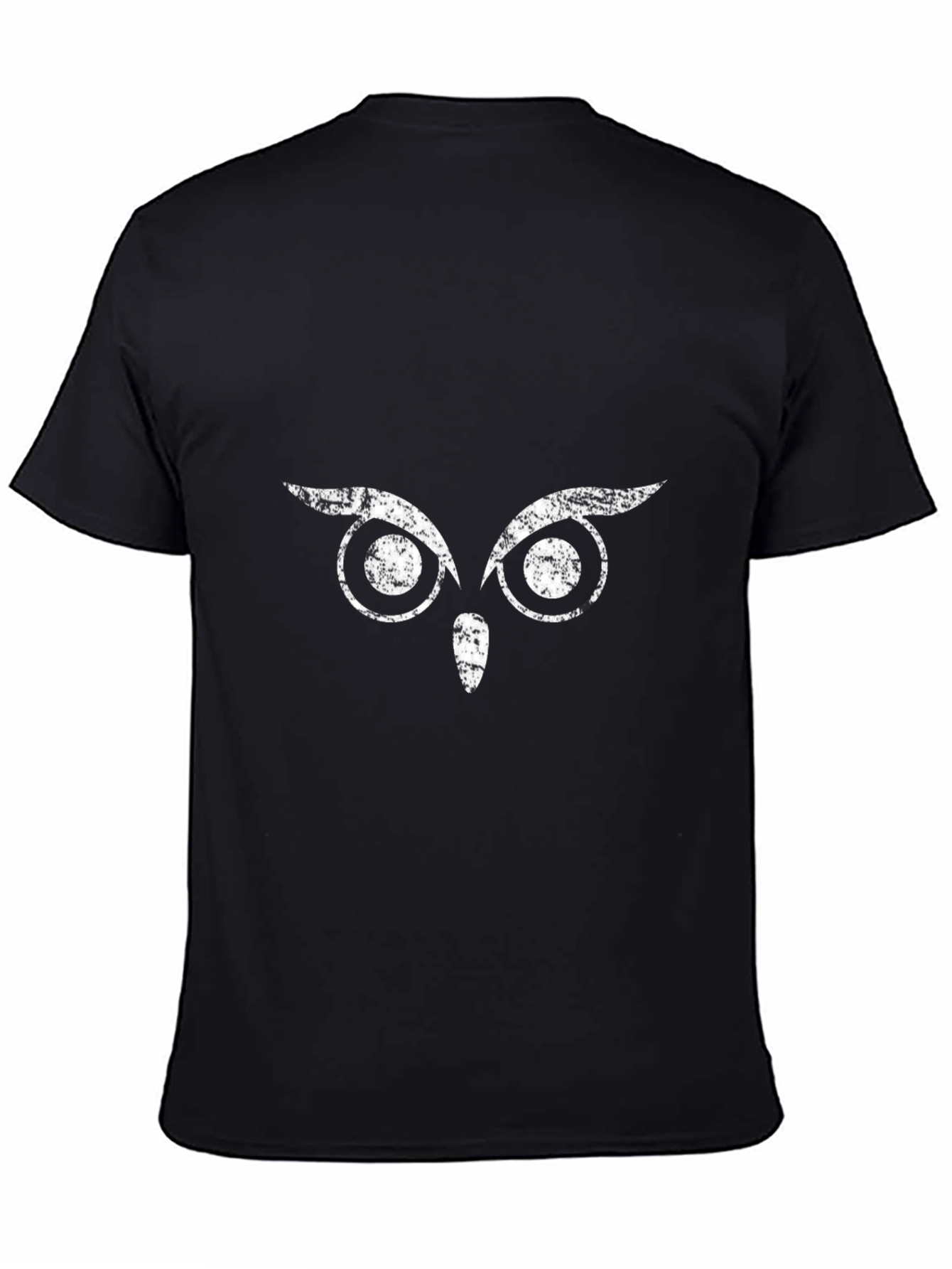 Mens Black Owl Eyes Graphic T-Shirt