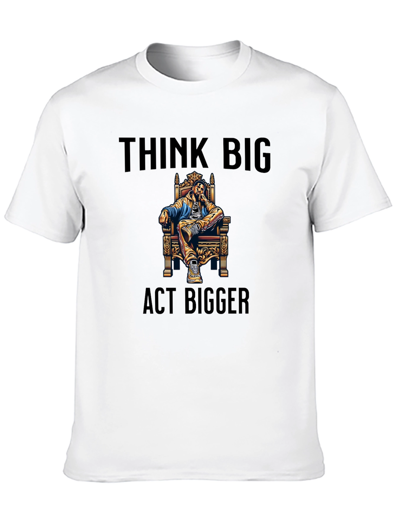 Think Big Act Bigger Black Graphic Tee