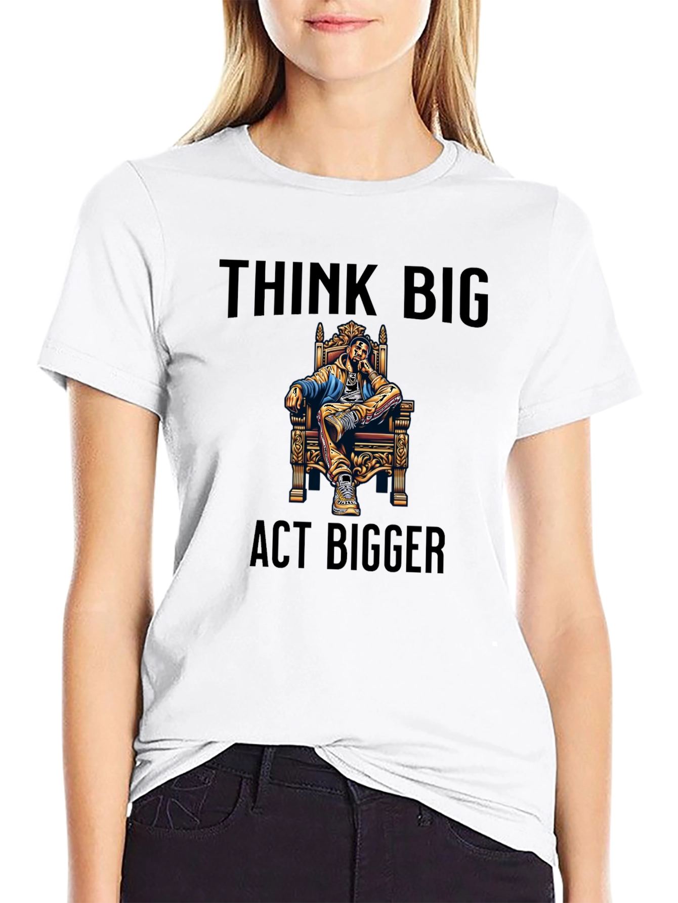 Think Big Act Bigger Black Graphic Tee