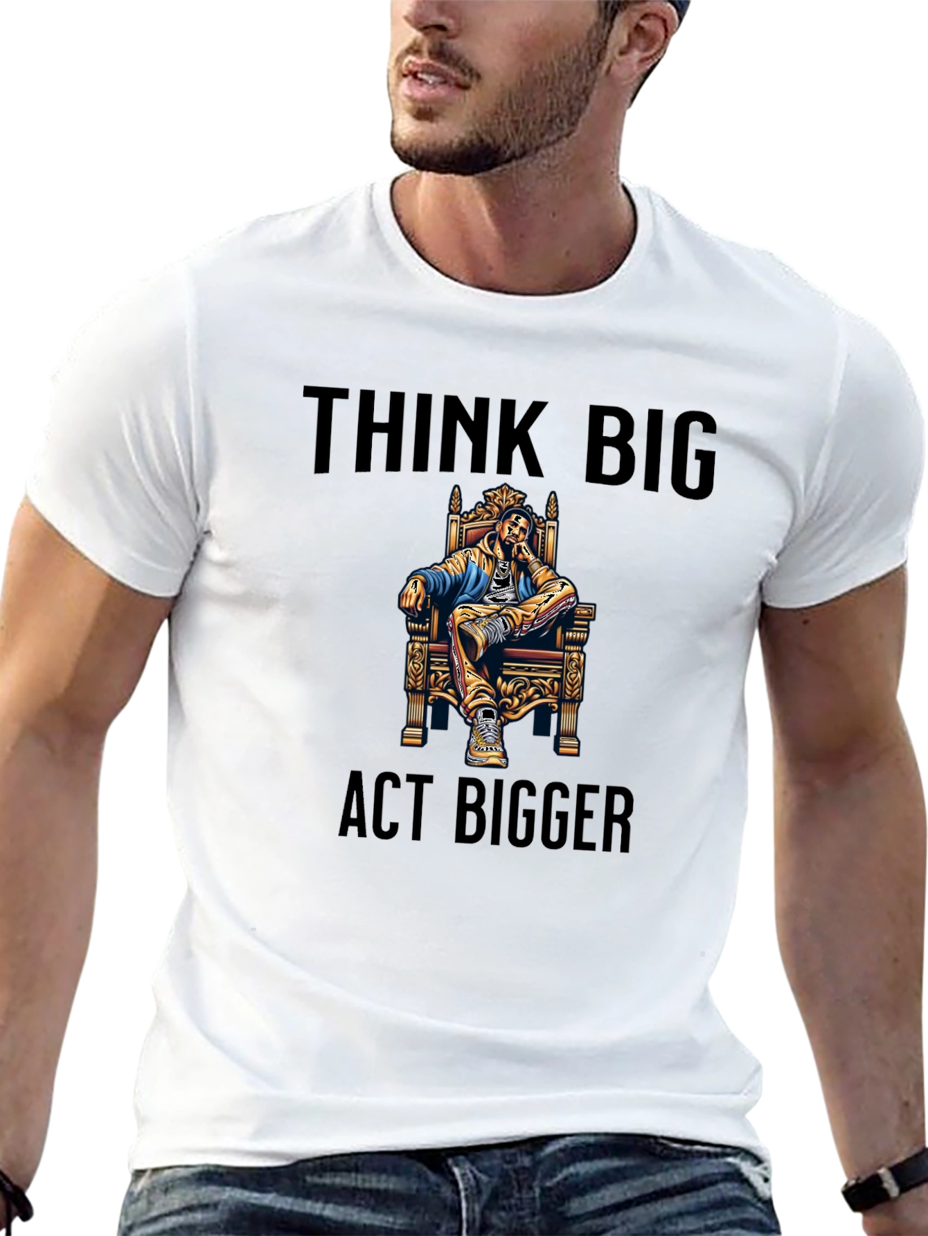 Think Big Act Bigger Black Graphic Tee