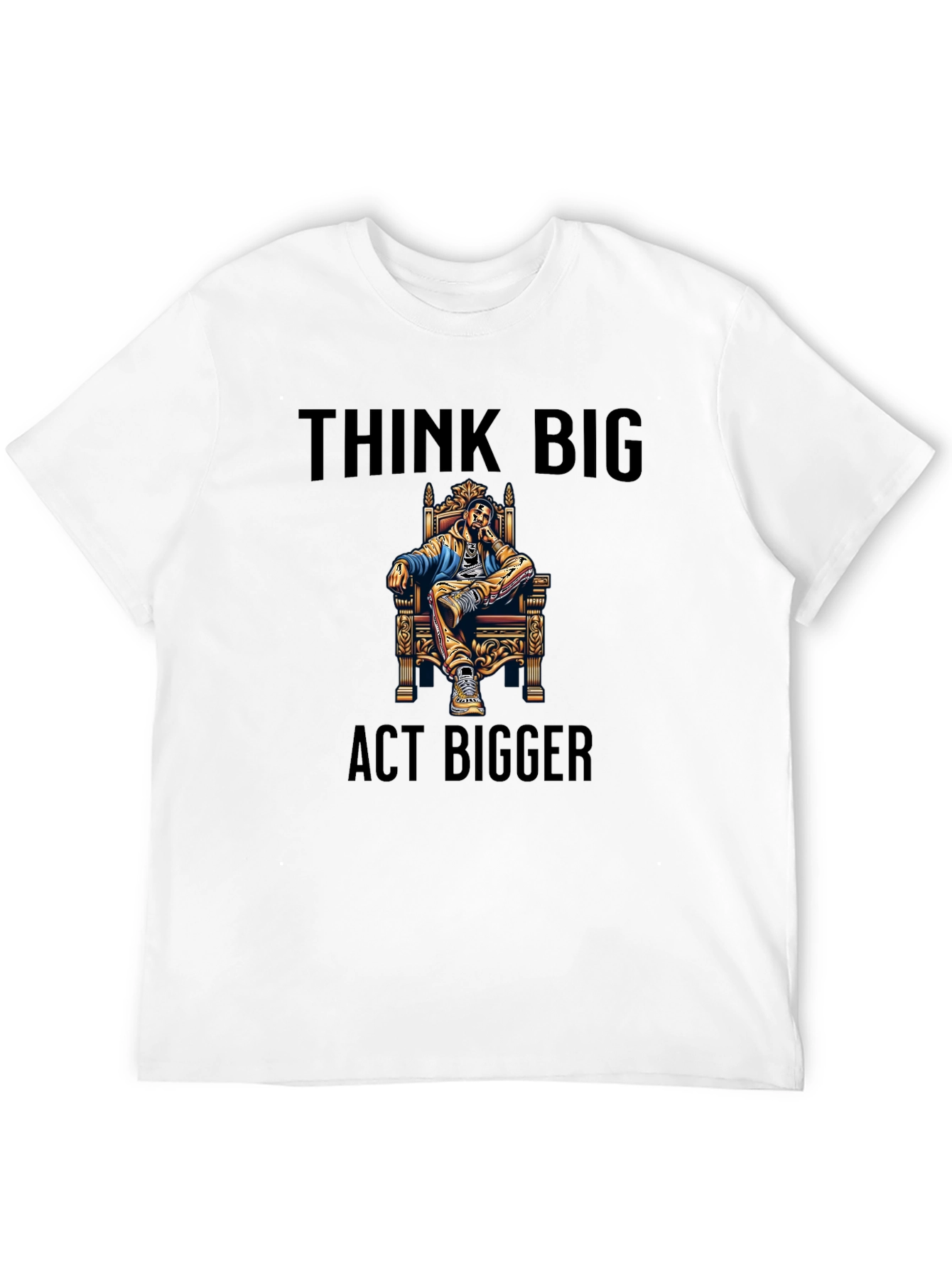 Think Big Act Bigger Black Graphic Tee