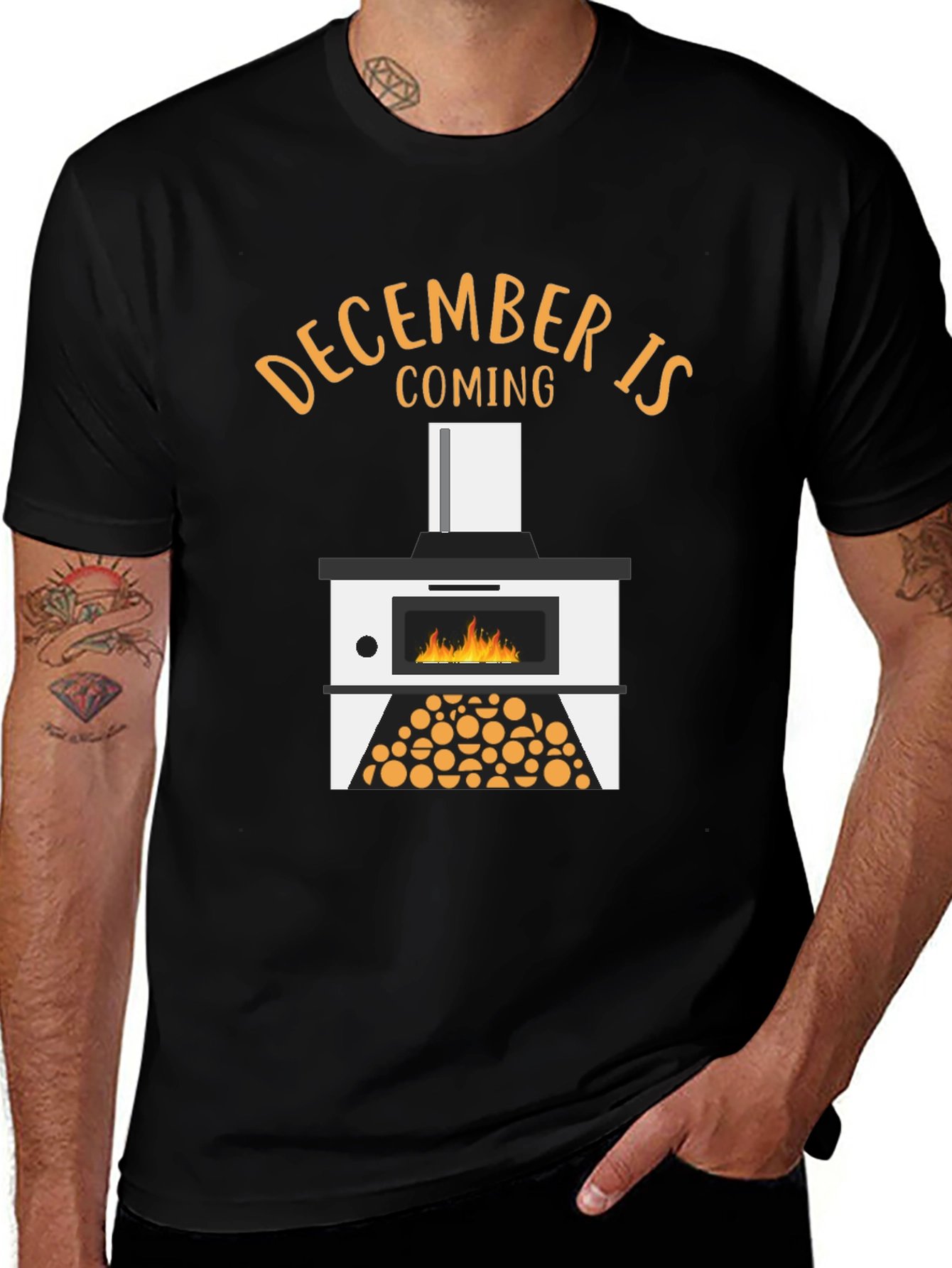 December is Coming Fireplace Graphic Tee