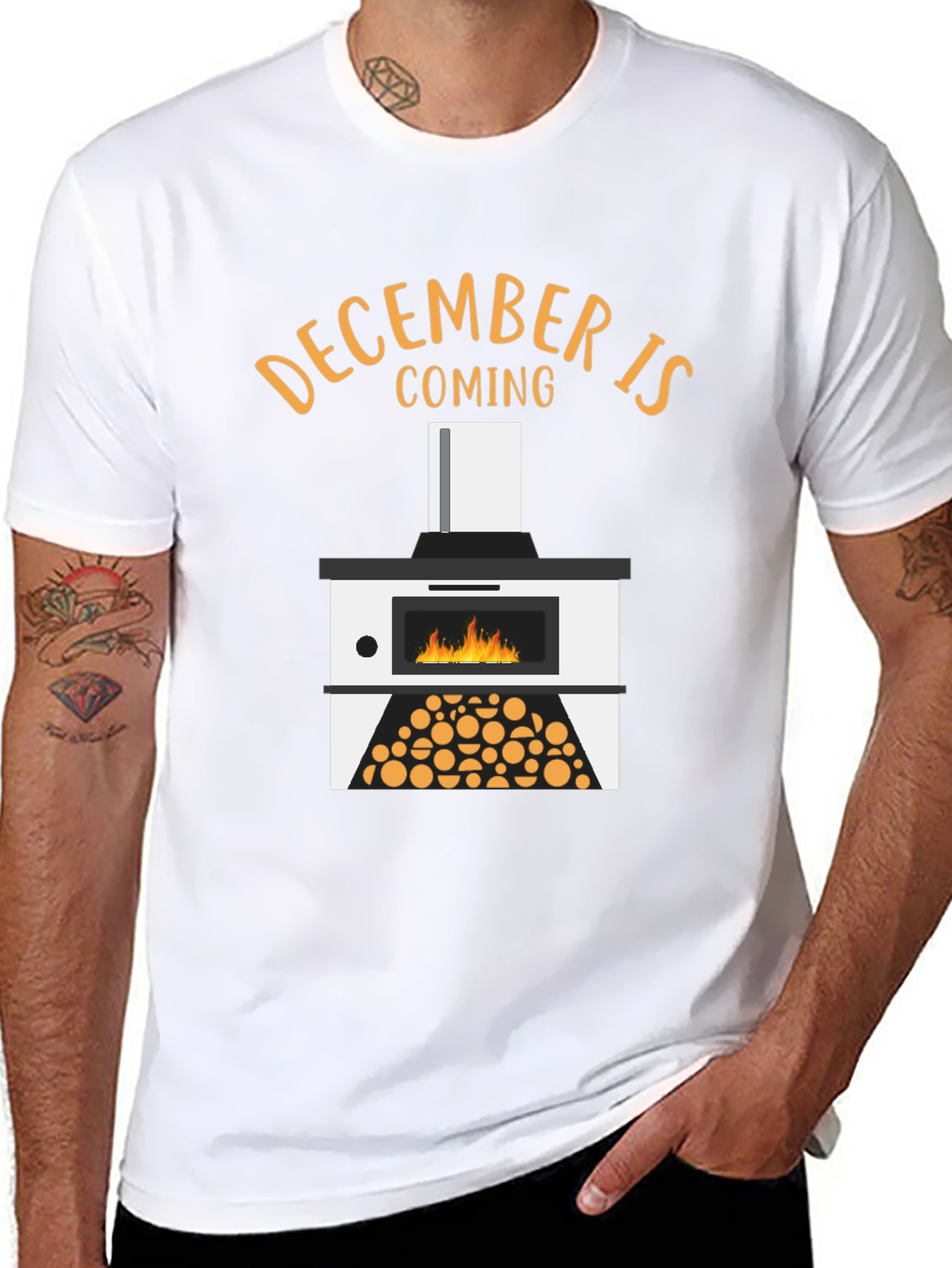 December is Coming Fireplace Graphic Tee