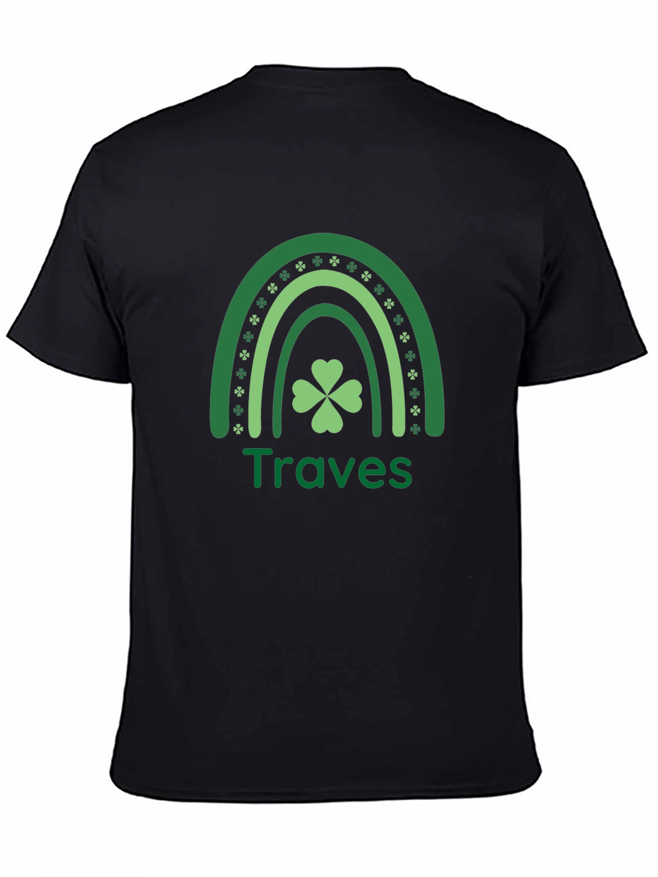 Traves St. Patricks Day Rainbow Clover T-Shirt
