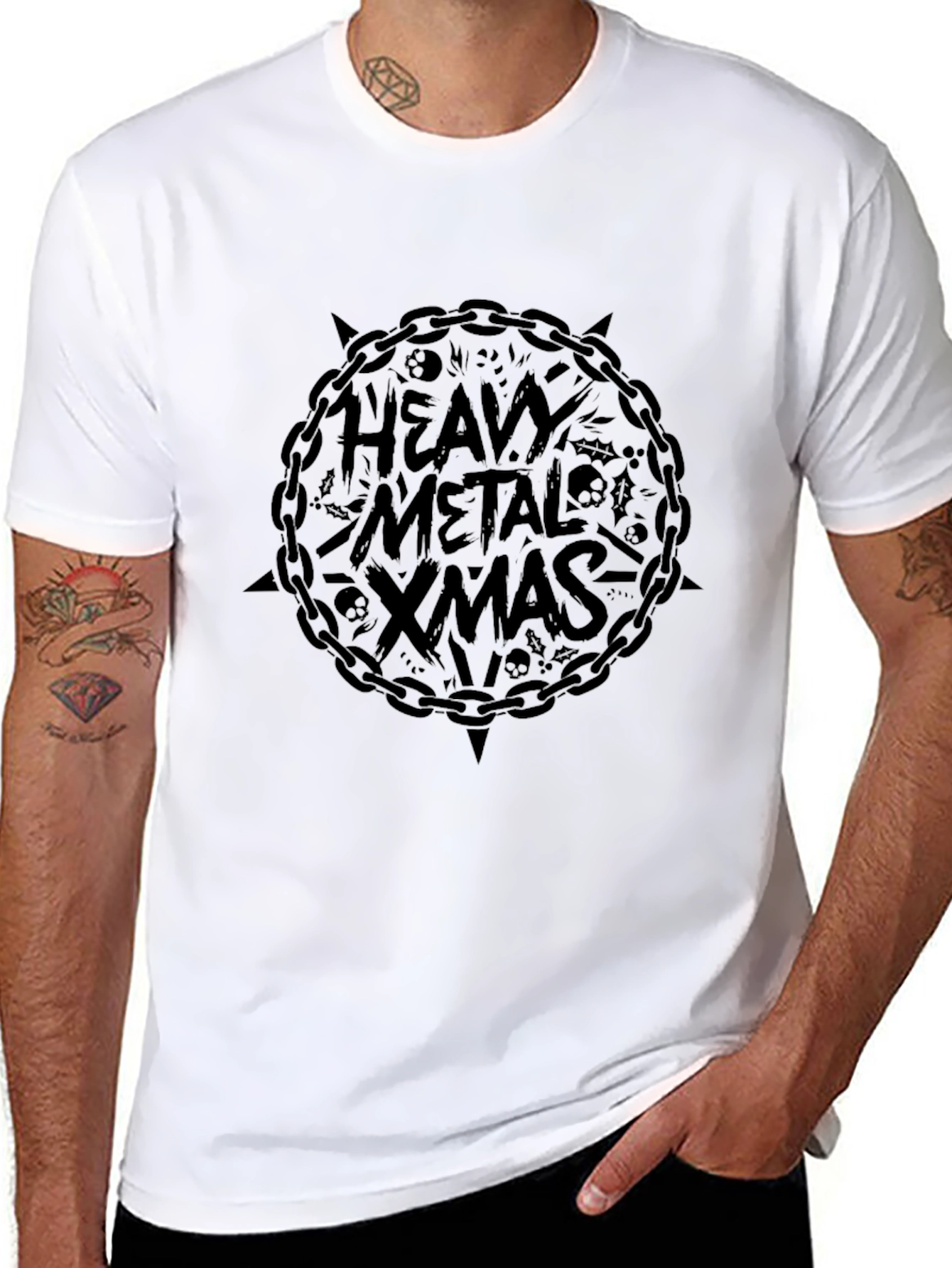 Heavy Metal Xmas Black Graphic T-Shirt