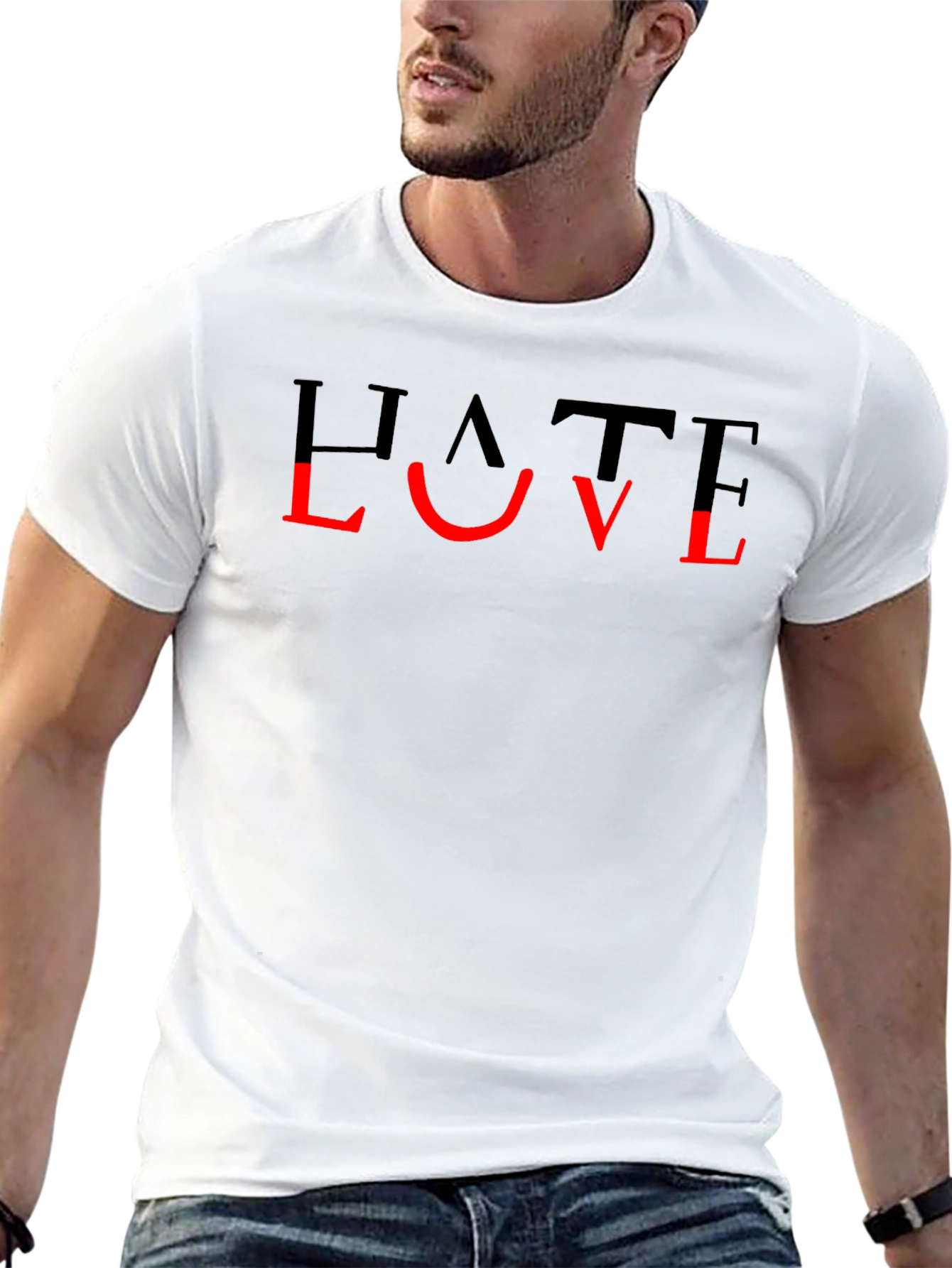 Hate Love Graphic T-Shirt - Unisex Black Tee