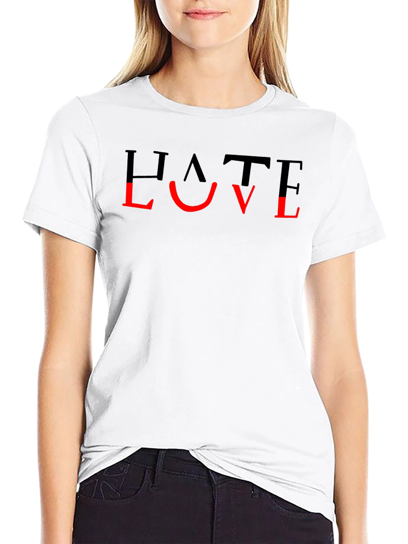 Hate Love Graphic T-Shirt - Unisex Black Tee