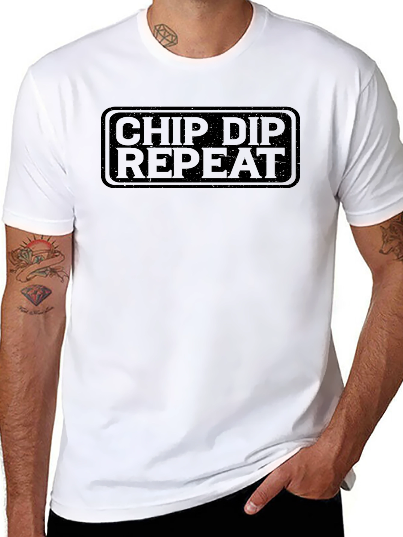 Chip Dip Repeat Graphic Tee - Black T-Shirt