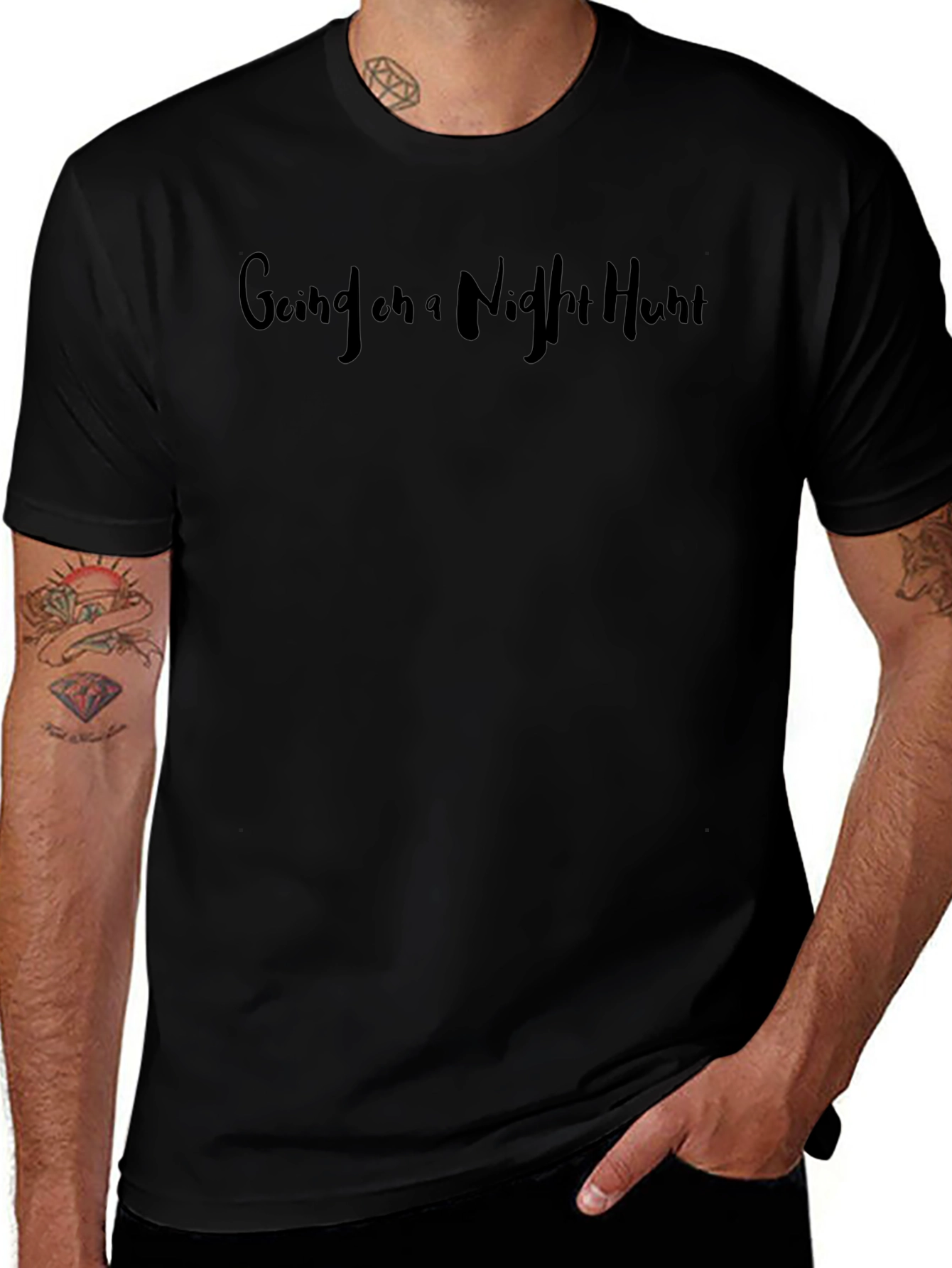Night Hunt Graphic Tee - Black
