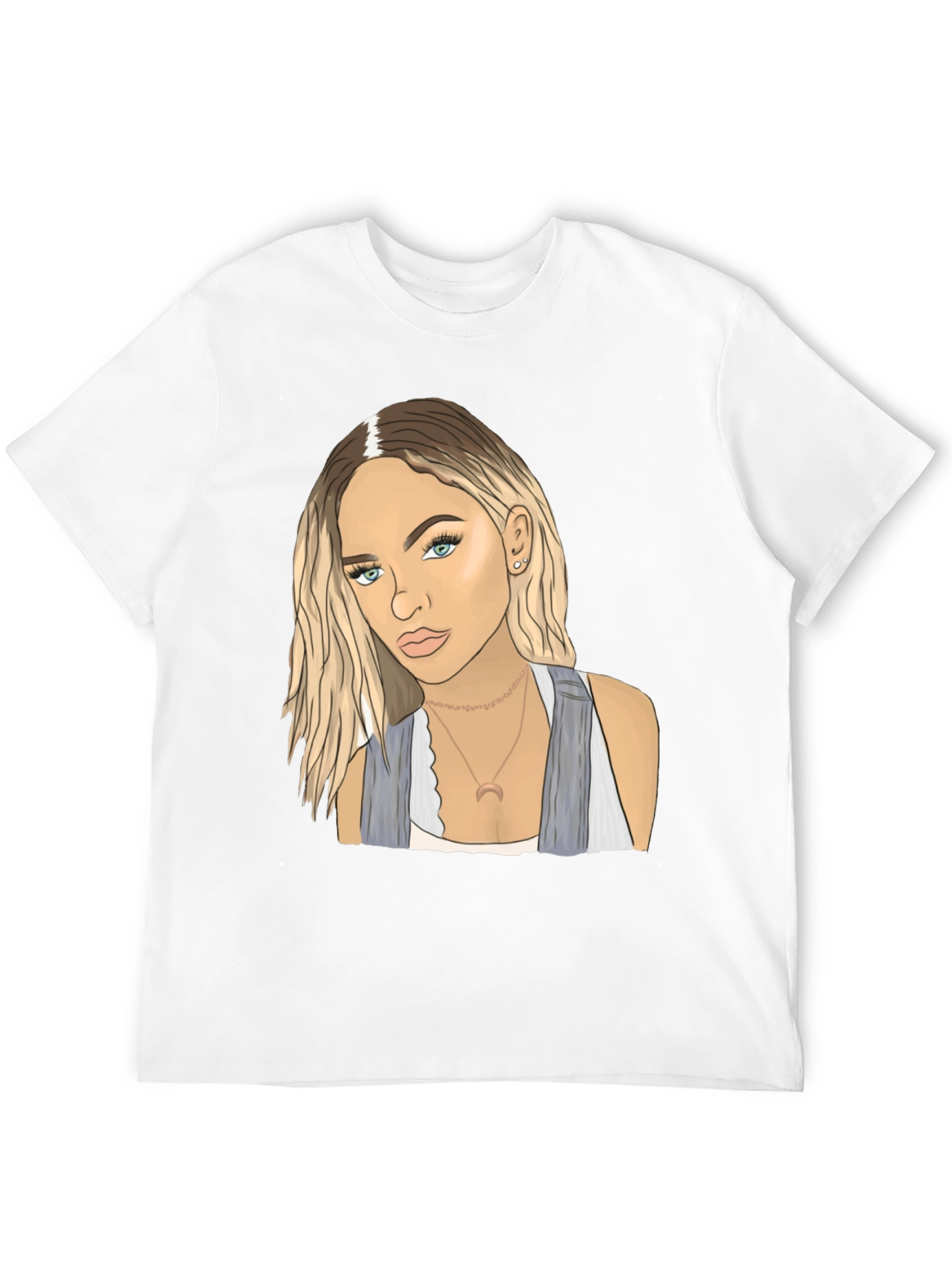 Black Tee with Blonde Woman Graphic