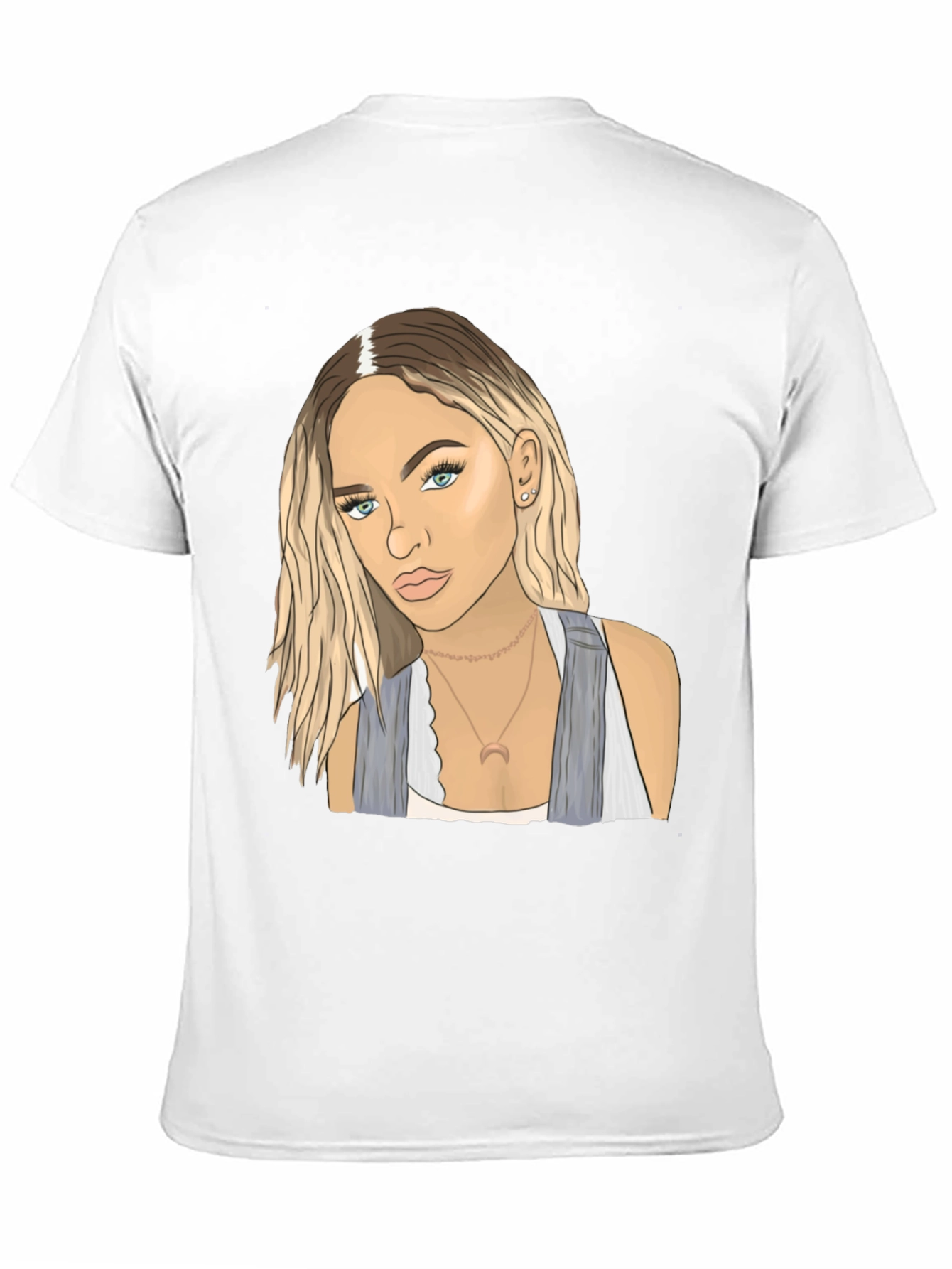 Black Tee with Blonde Woman Graphic
