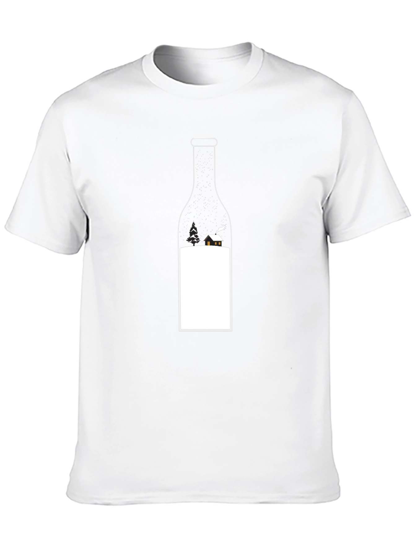 Winter Scene Wine Bottle Graphic Tee