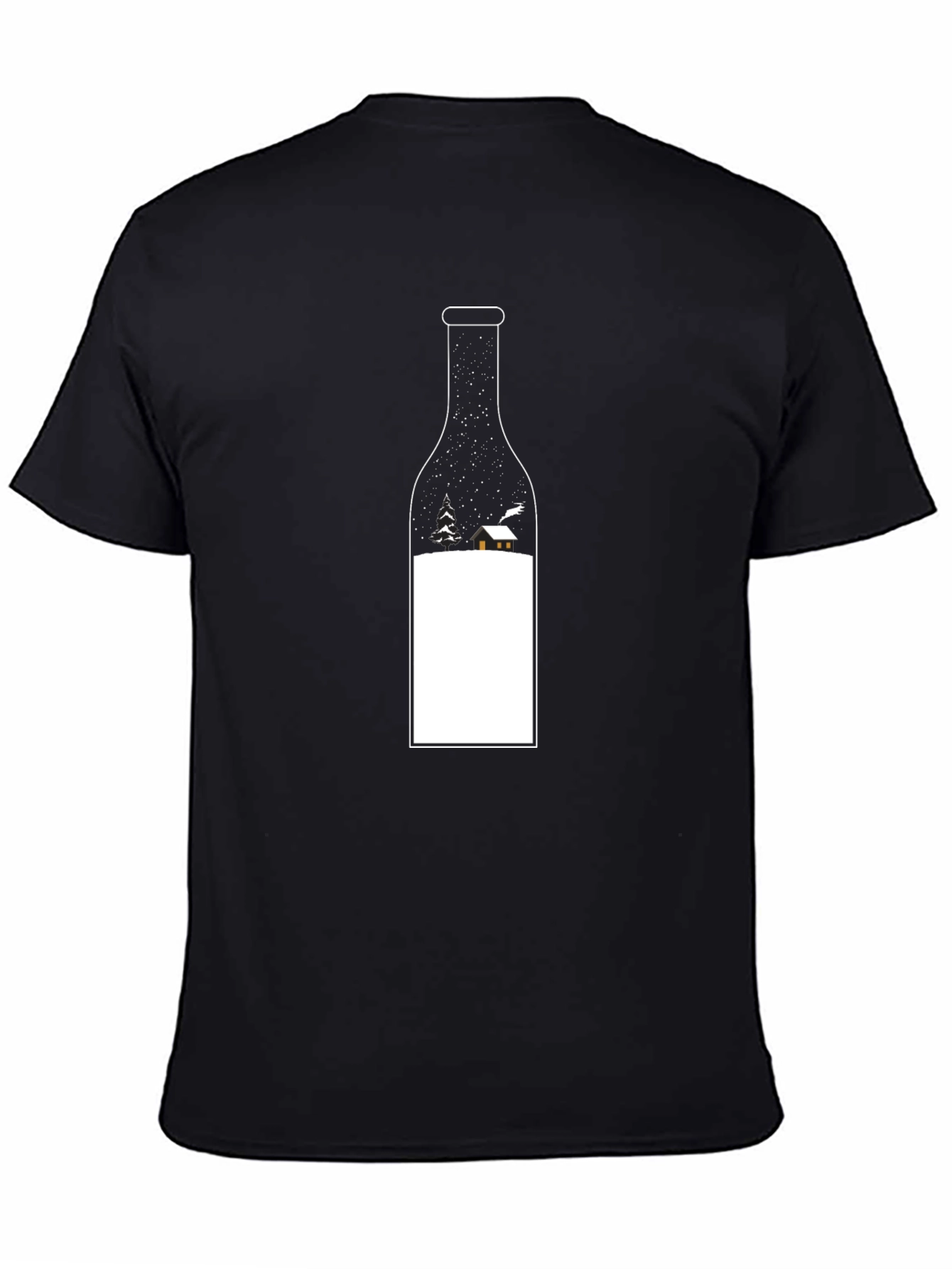 Winter Scene Wine Bottle Graphic Tee