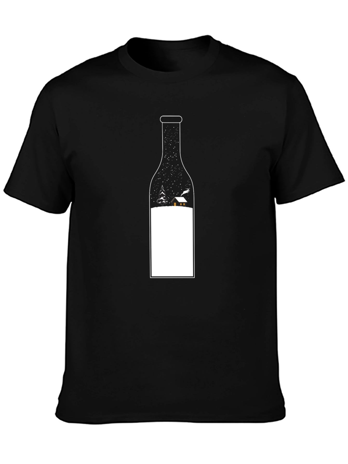 Winter Scene Wine Bottle Graphic Tee