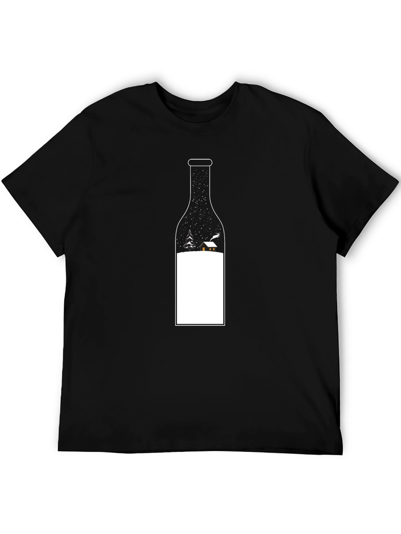 Winter Scene Wine Bottle Graphic Tee